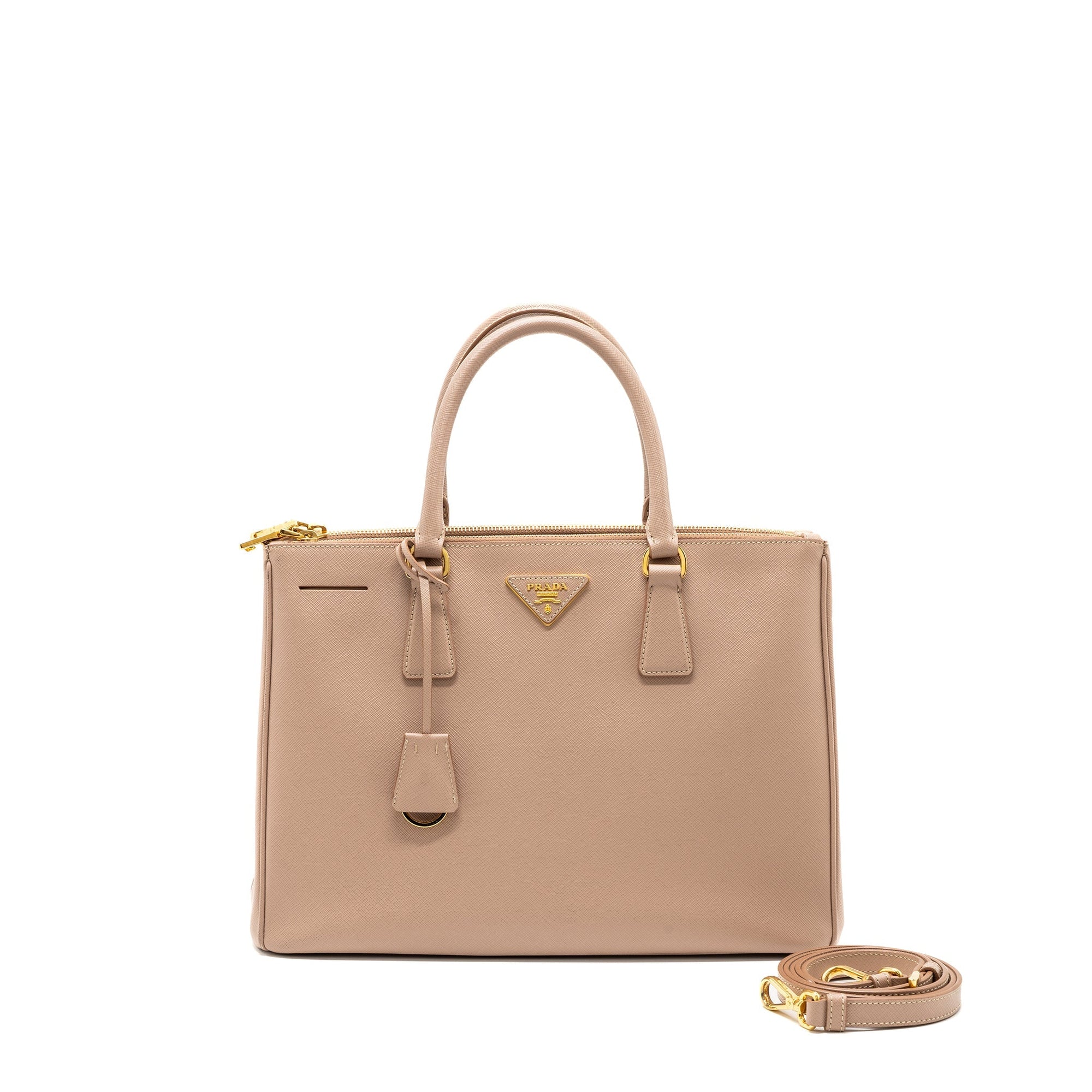 PRD Double Zip Shopping Toto Saffiano Cammeo GHW