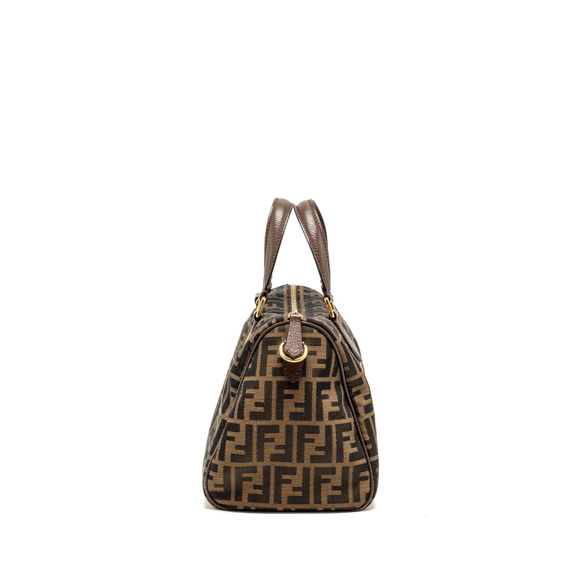 FNDI Boston Bag FF Jacquard Canvas Brown GHW