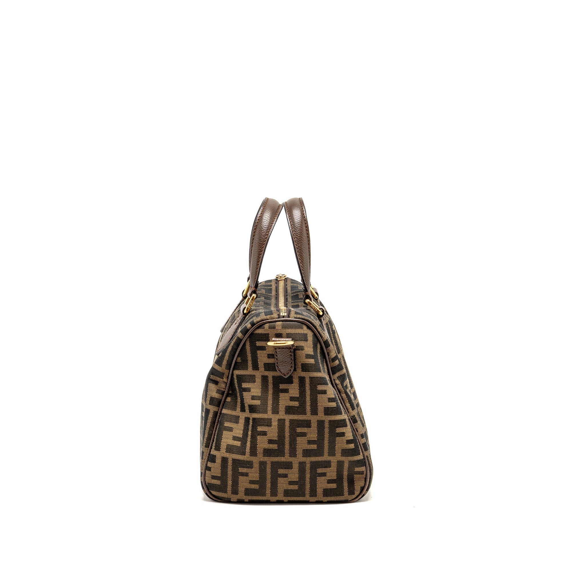 FNDI Boston Bag FF Jacquard Canvas Brown GHW