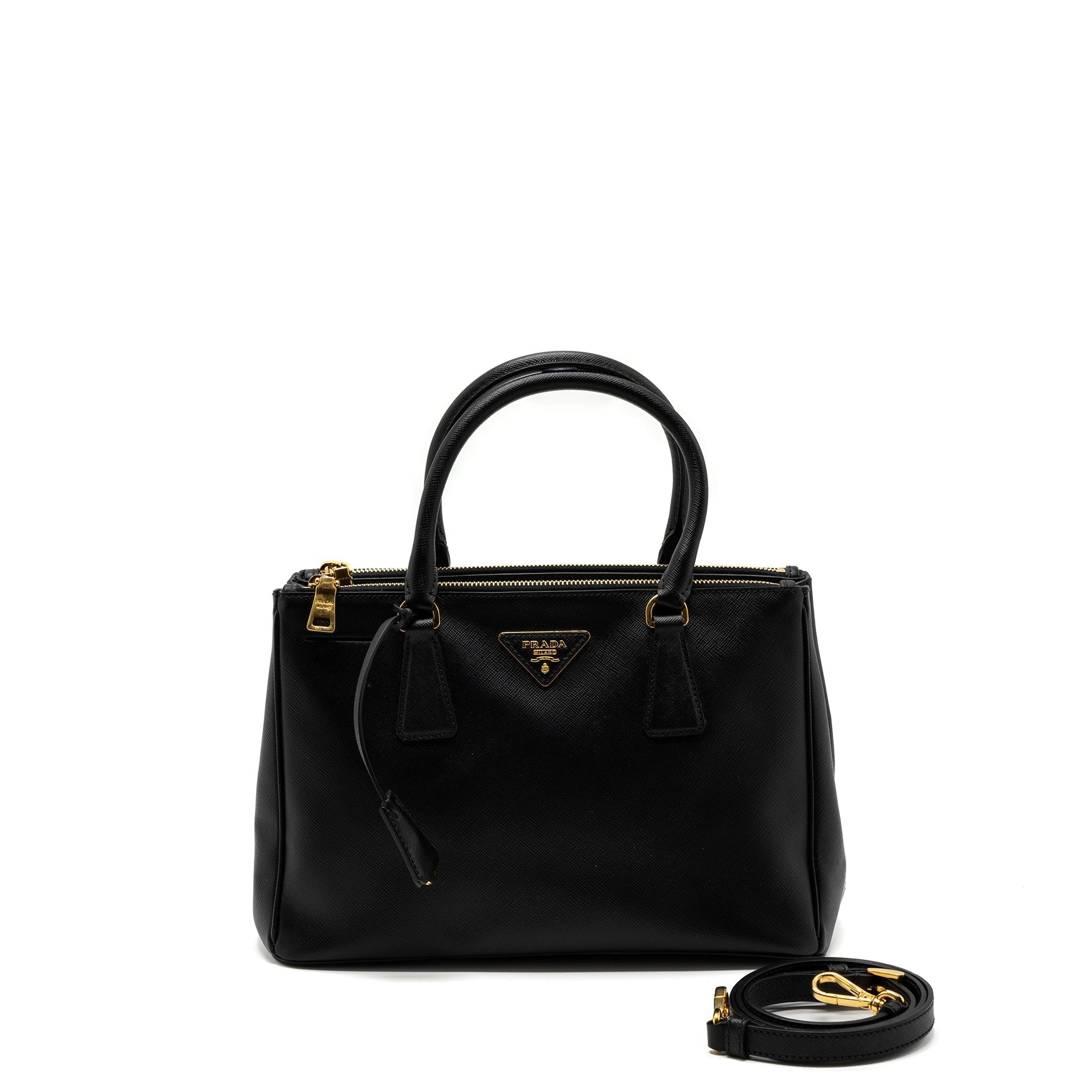PRD double zip tote bag saffiano calfskin black GHW