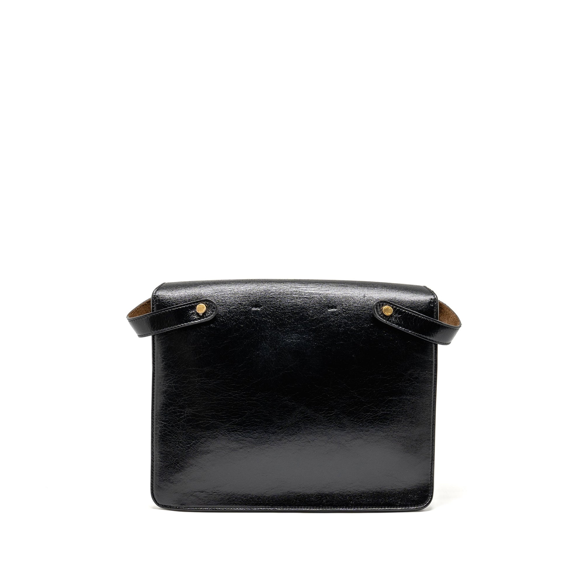 FNDI Kan U Shoulder Bag Leather Black GHW