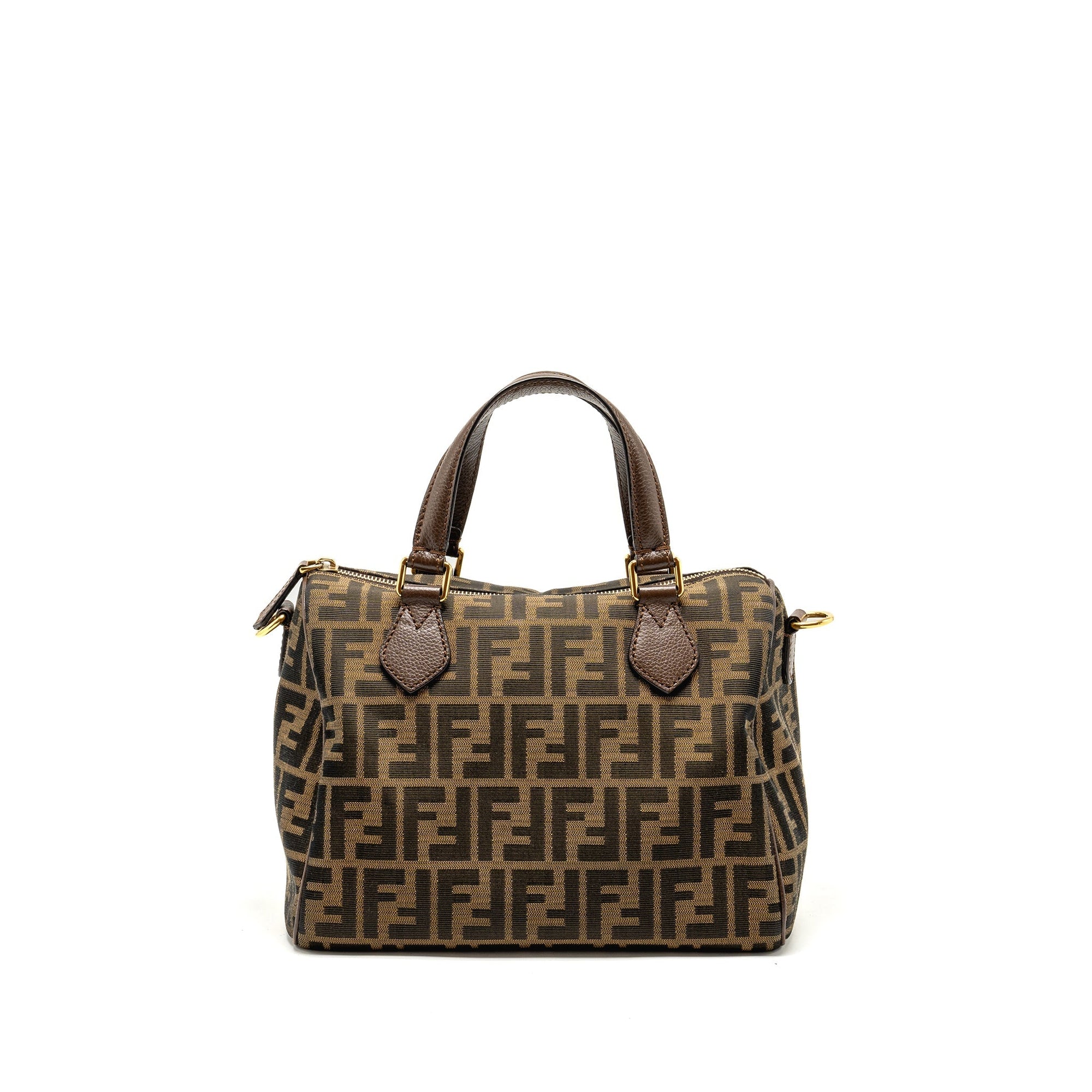 FNDI Boston Bag FF Jacquard Canvas Brown GHW