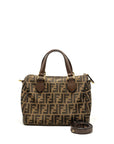 FNDI Boston Bag FF Jacquard Canvas Brown GHW