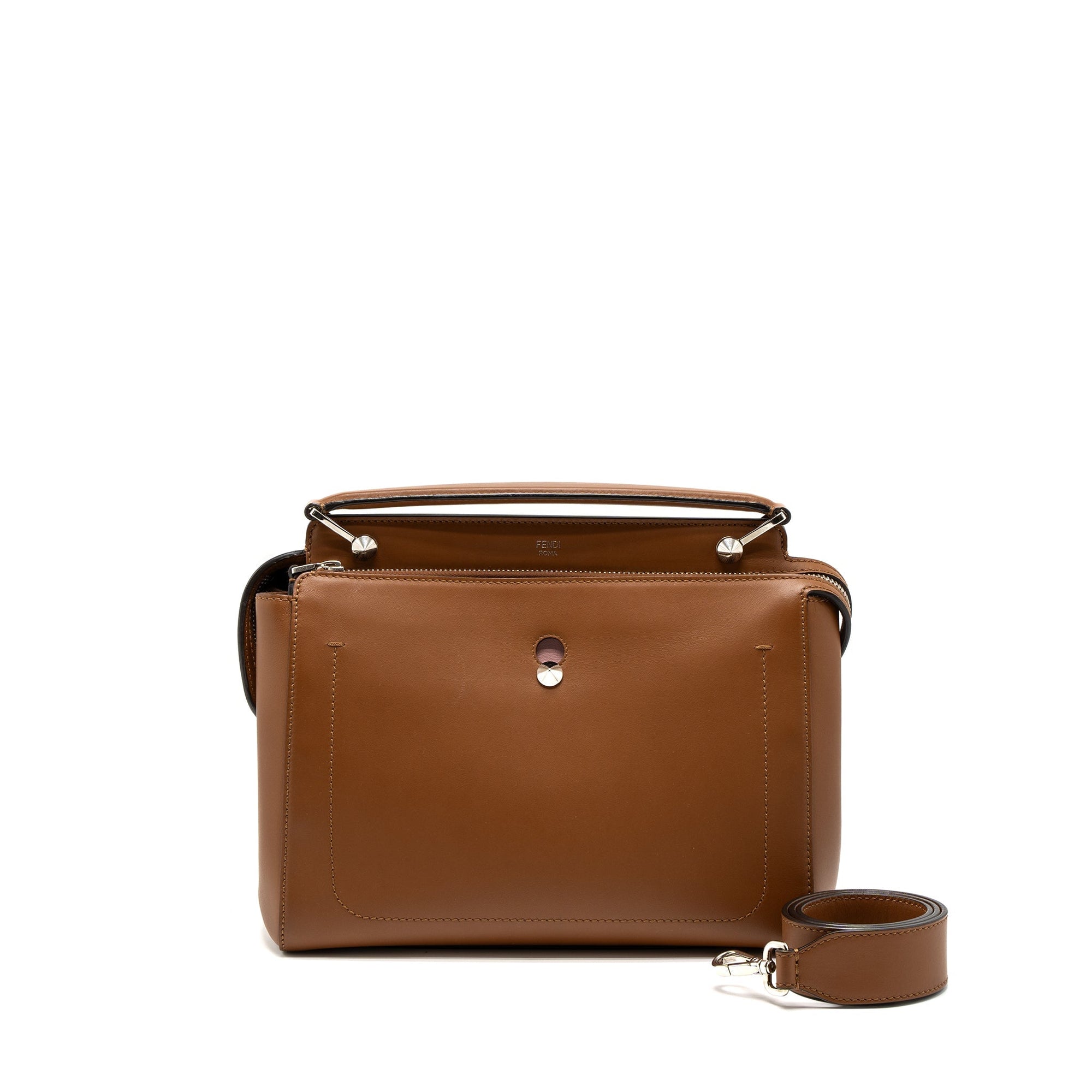FNDI DotCom Bag Calfskin Brown SHW