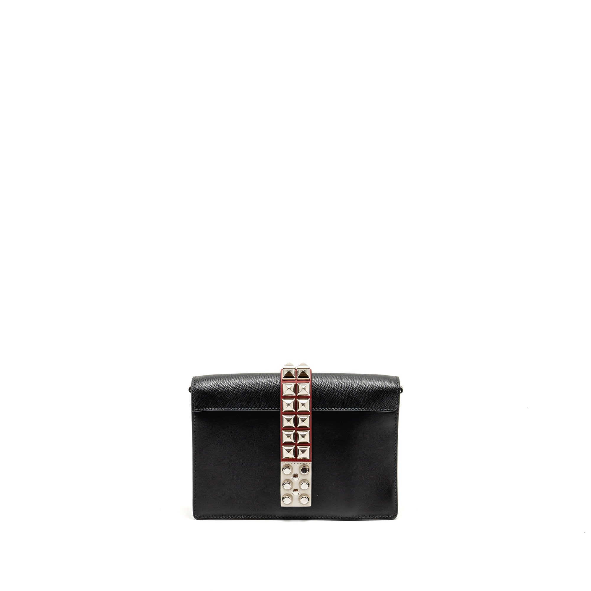 PRD Electra City Flap Bag Calfskin Black/Red SHW