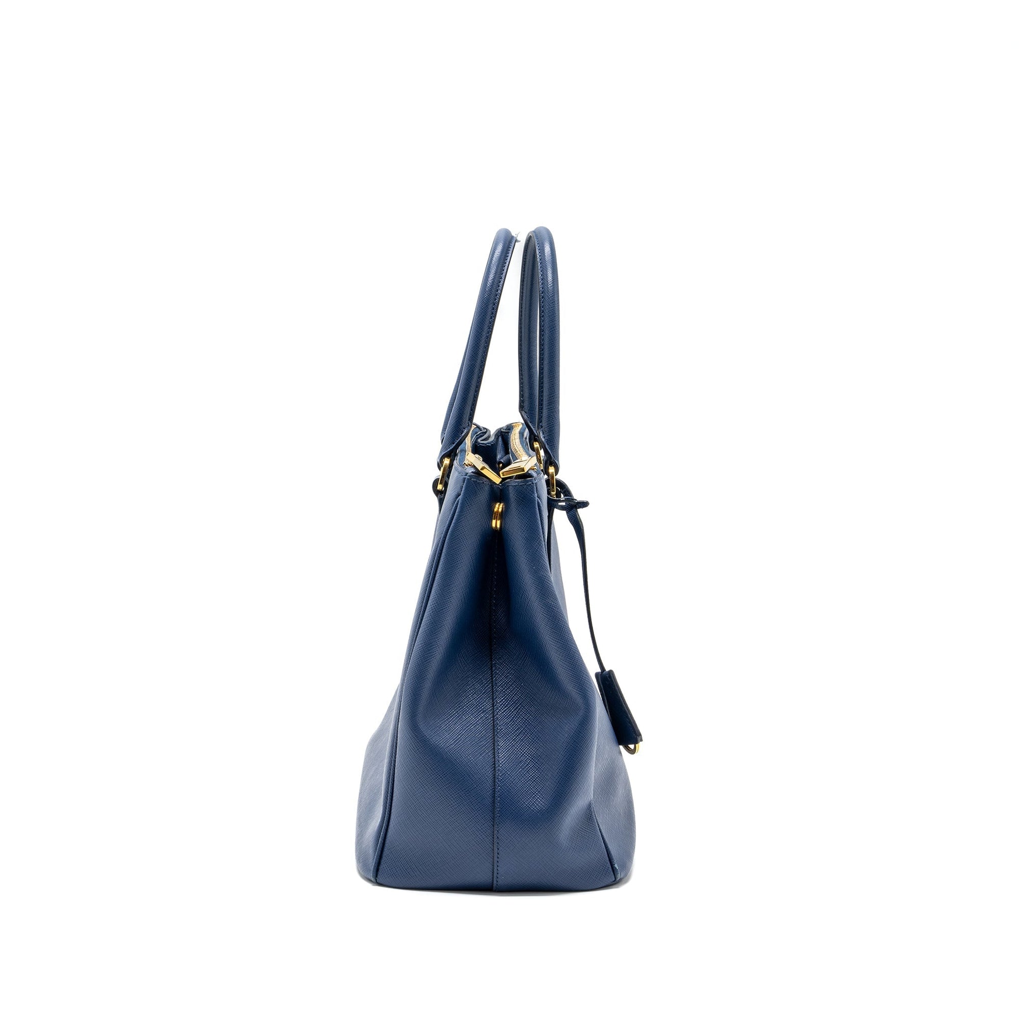 PRD double zip tote bag saffiano calfskin blue GHW