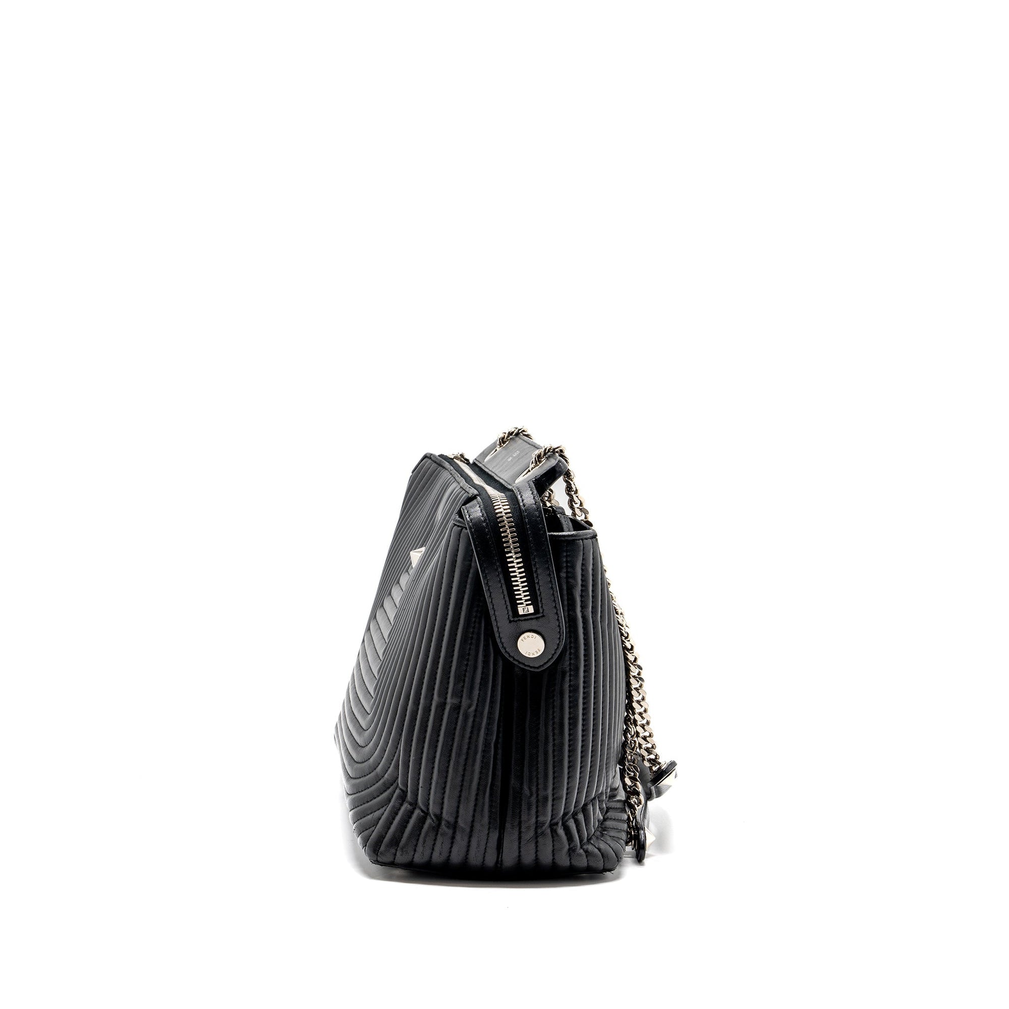 FNDI doctom chain shoulder bag leather black SHW