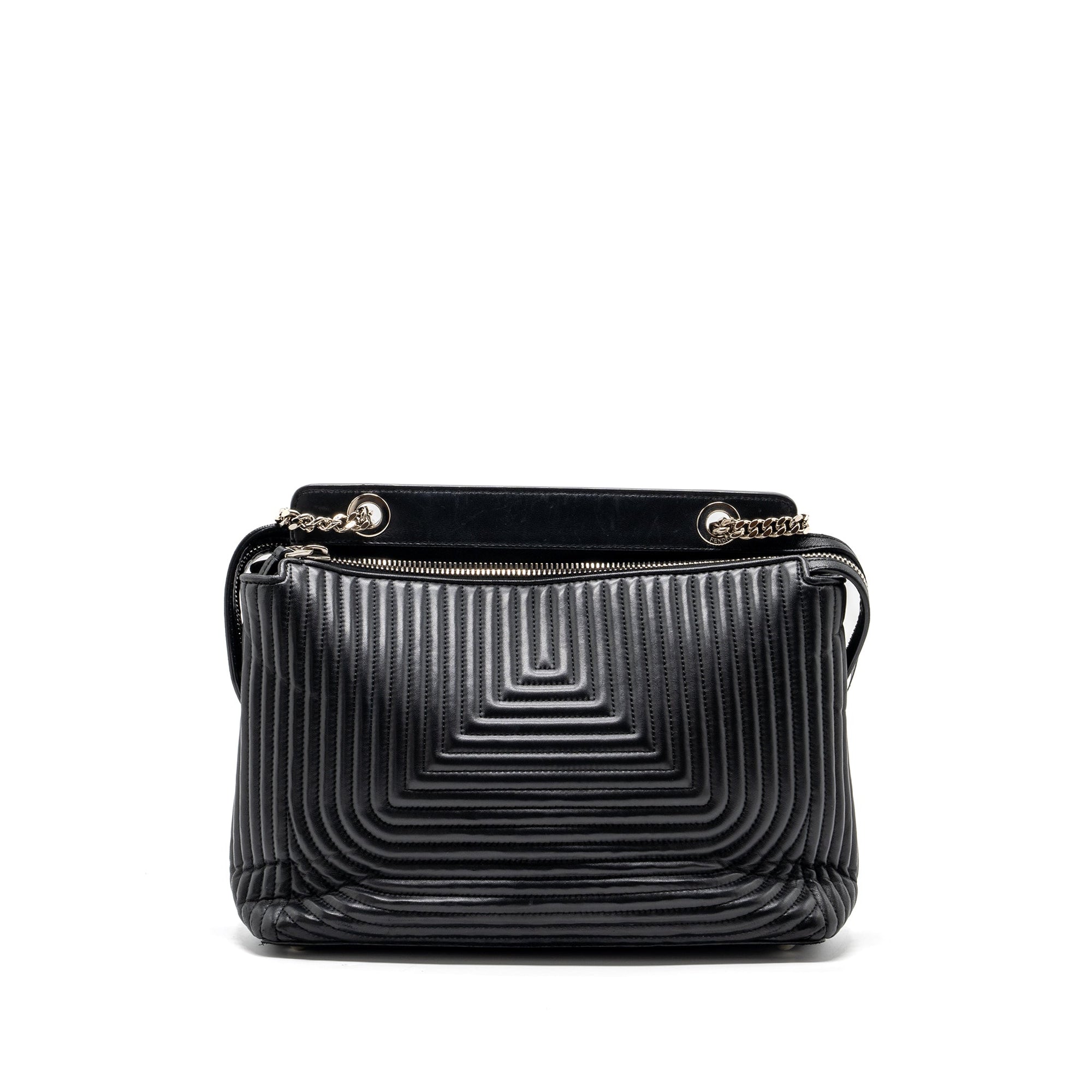 FNDI doctom chain shoulder bag leather black SHW