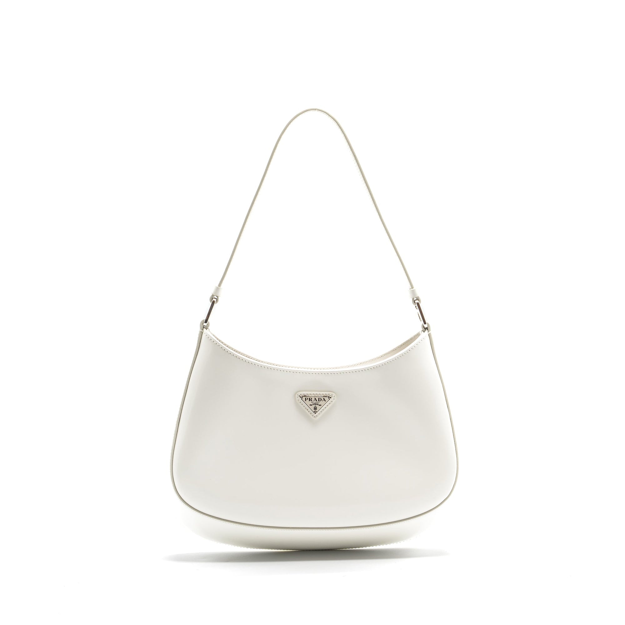 PRD Cleo Shoulder Bag Brushed Leather White SHW