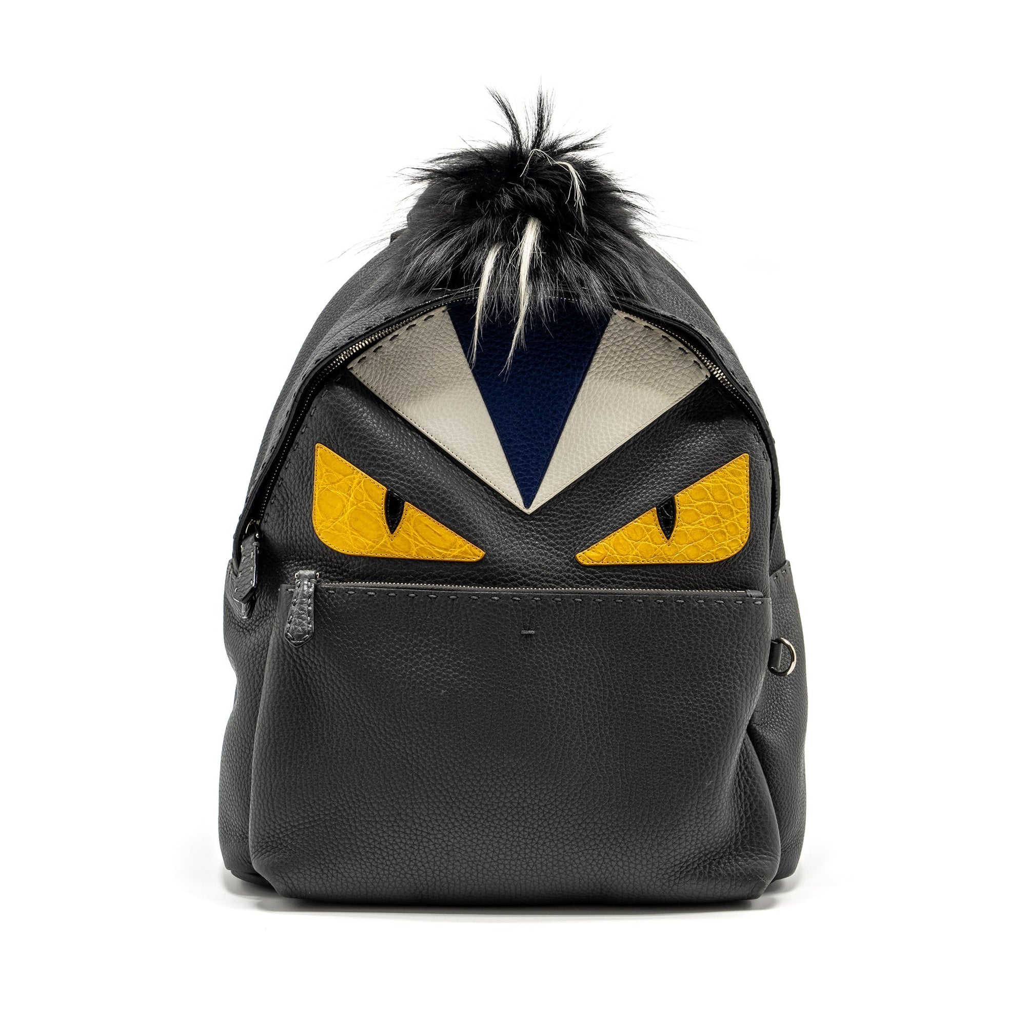 FNDI Large Backpack Calfskin/ Fur/ Crocodile Multicolor SHW
