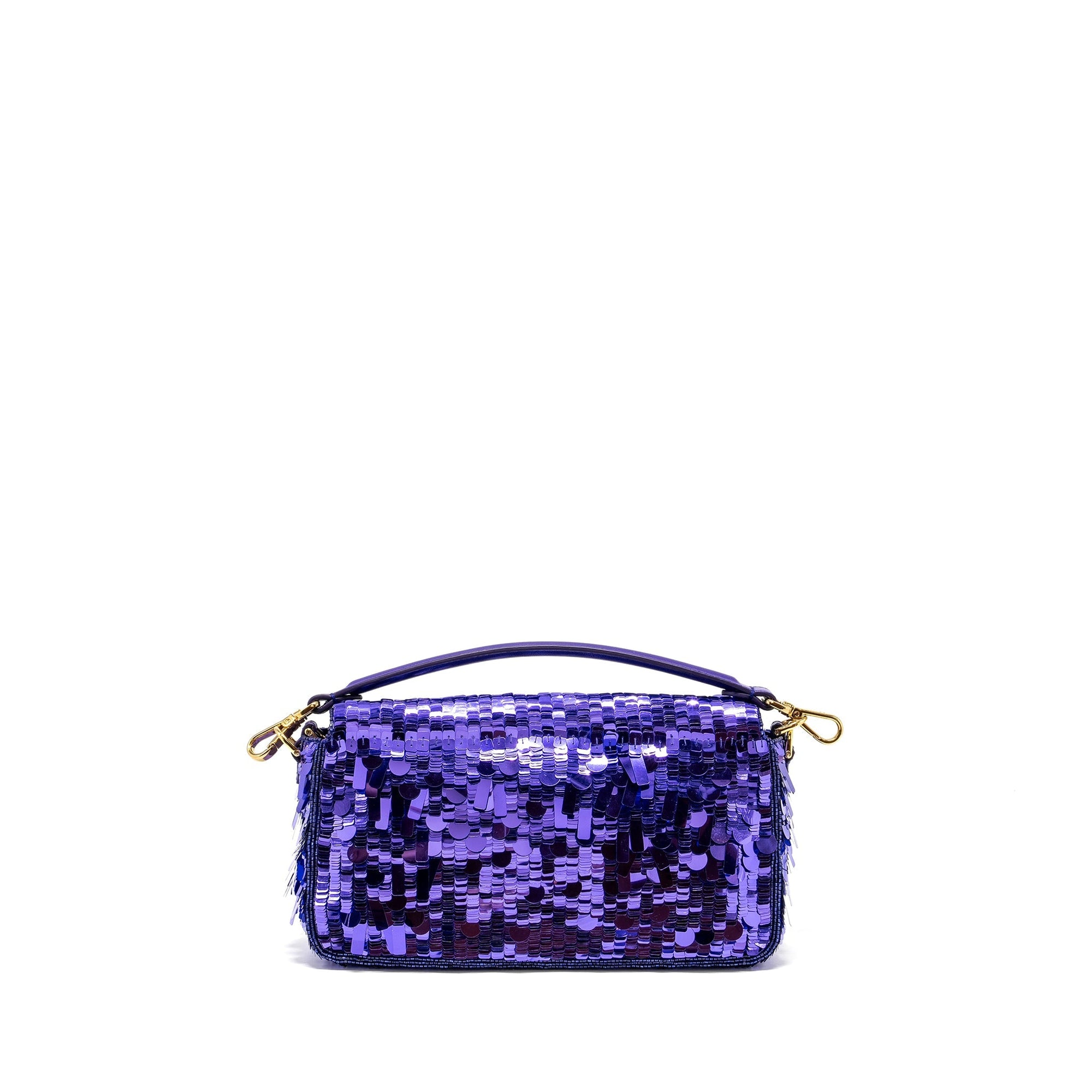 FNDI Baguette Bag Limited Edition Sequin/Leather Purple GHW