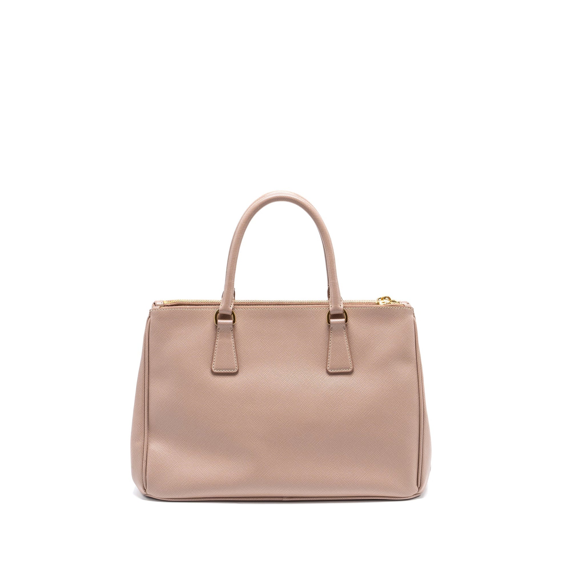 PRD FUOCO SAFFIANO LUX LEATHER MEDIUM DOUBLE ZIP TOTE LIGHT PINK GHW