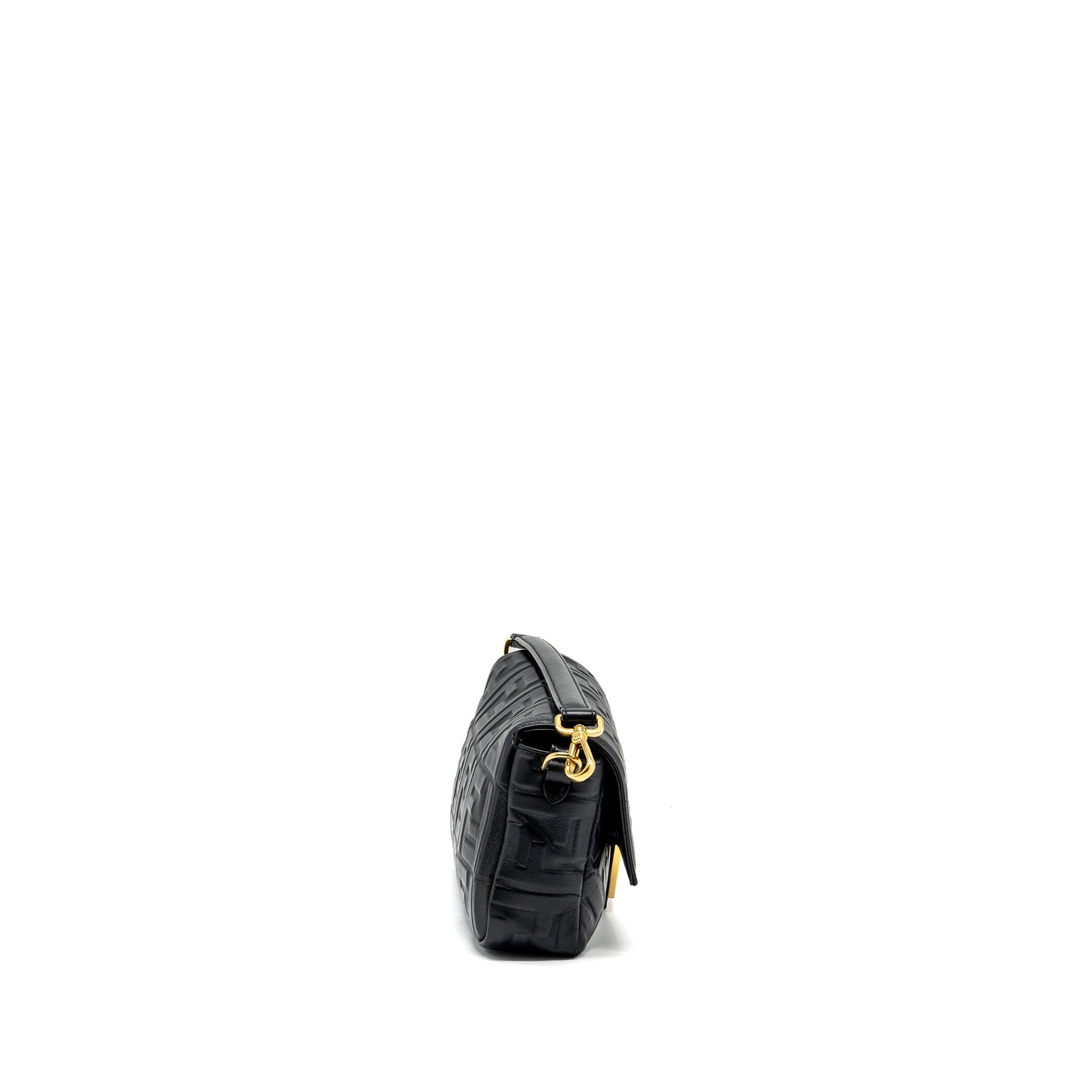 FNDI Baguette Bag with FF Motif Nappa Black GHW