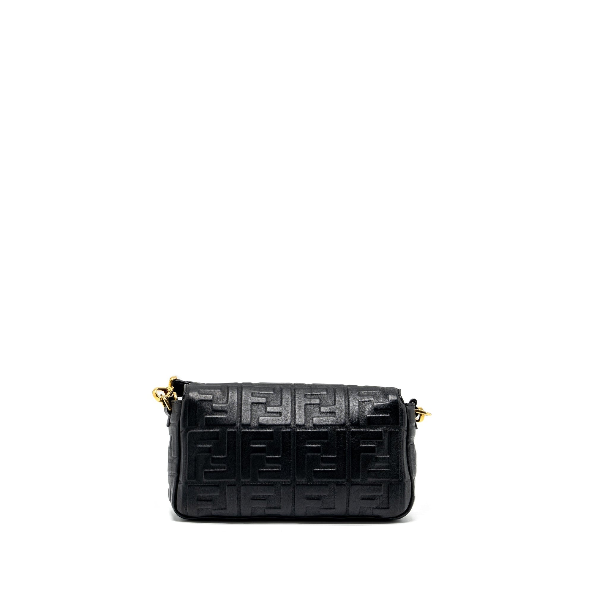 FNDI Baguette Bag with FF Motif Nappa Black GHW