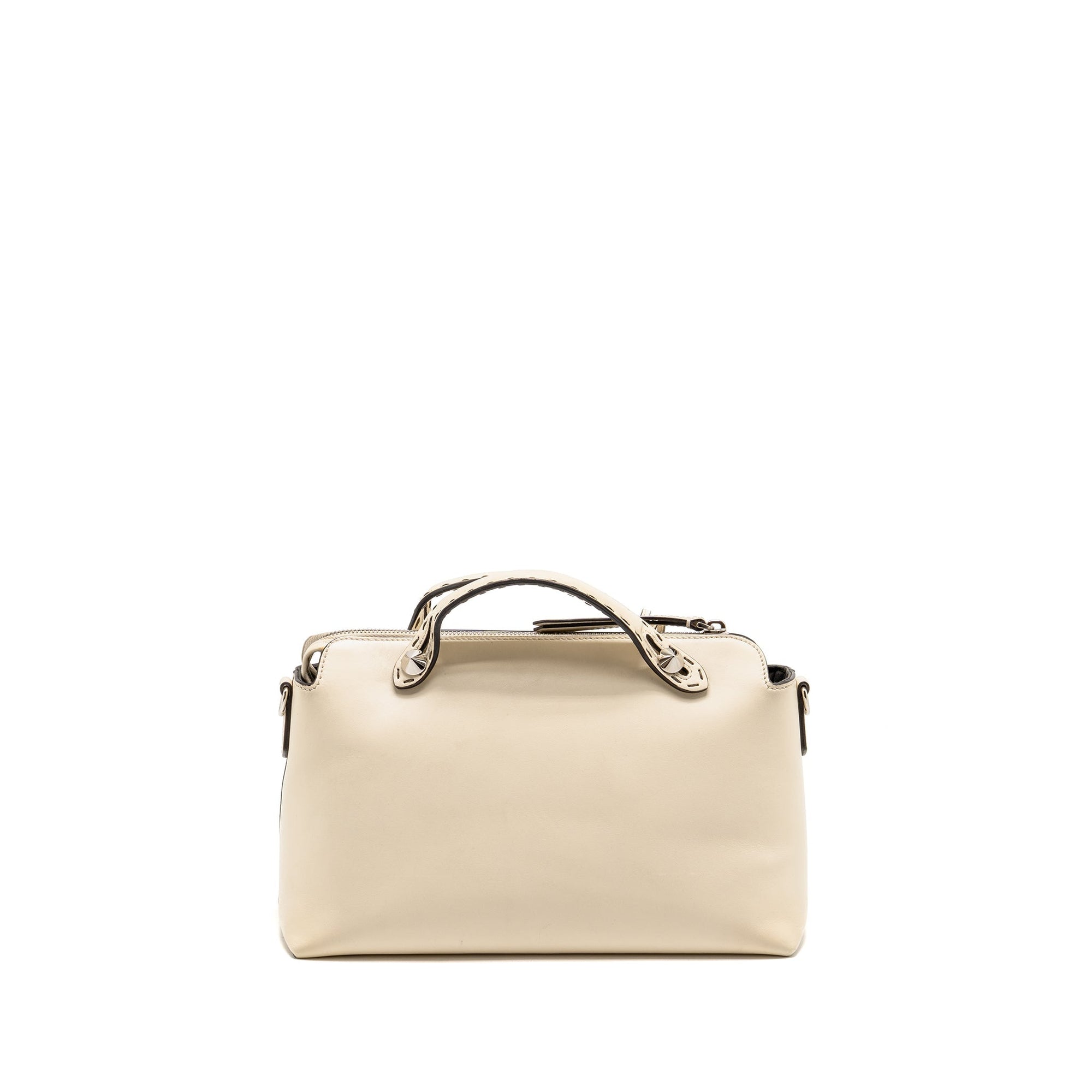 FNDI By The Way Boston Bag Calfskin Light Beige SHW