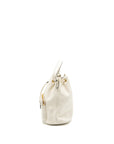 PRD Drawstring Bucket Bag Calfskin White GHW
