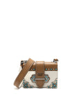 PRD Cahier Embellished Two-tone Leather Shoulder Bag White / Caramel SHW
