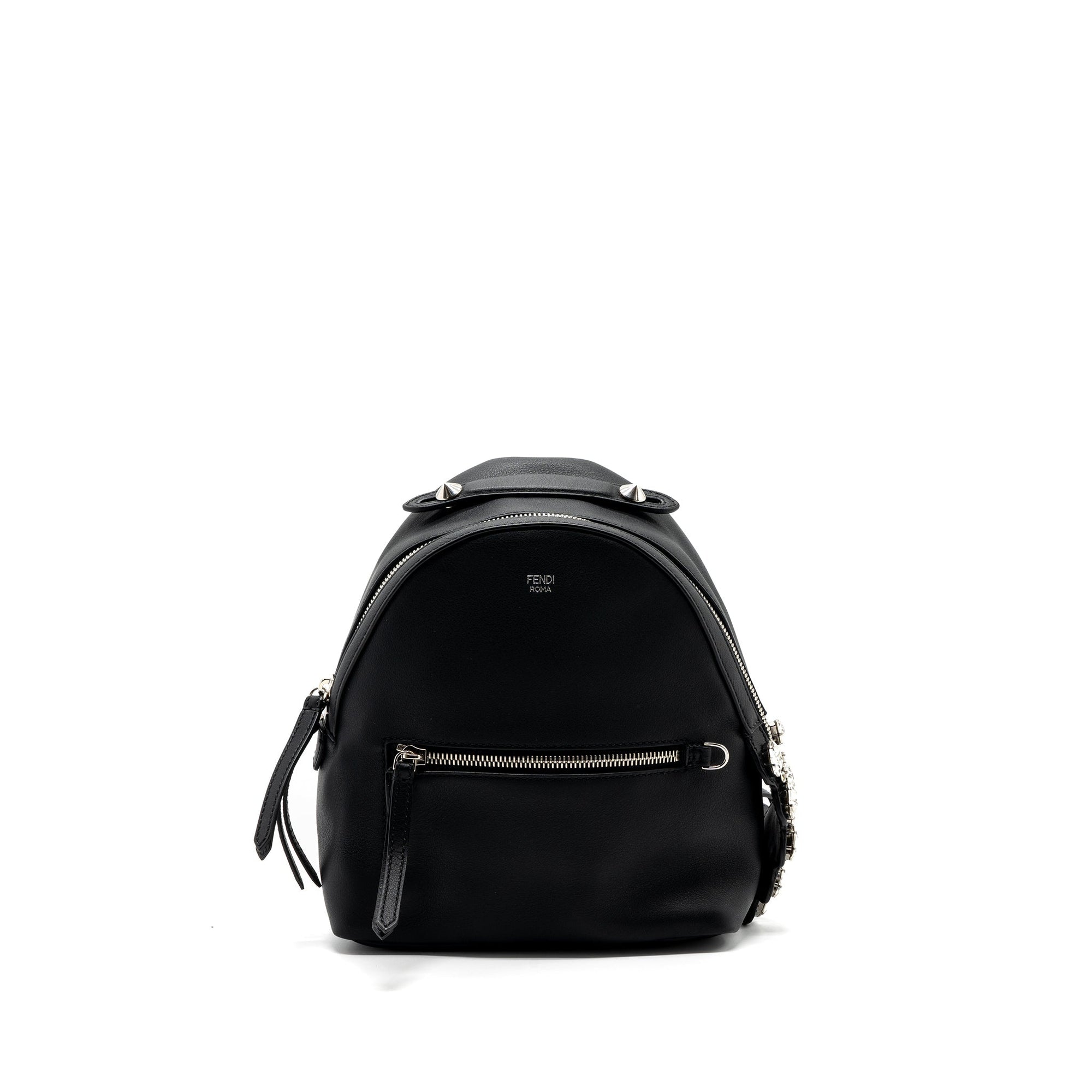 FNDI By The Way Backpack Leather Crystal Black SHW