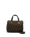 FNDI Boston Bag FF Jacquard Fabric Brown GHW