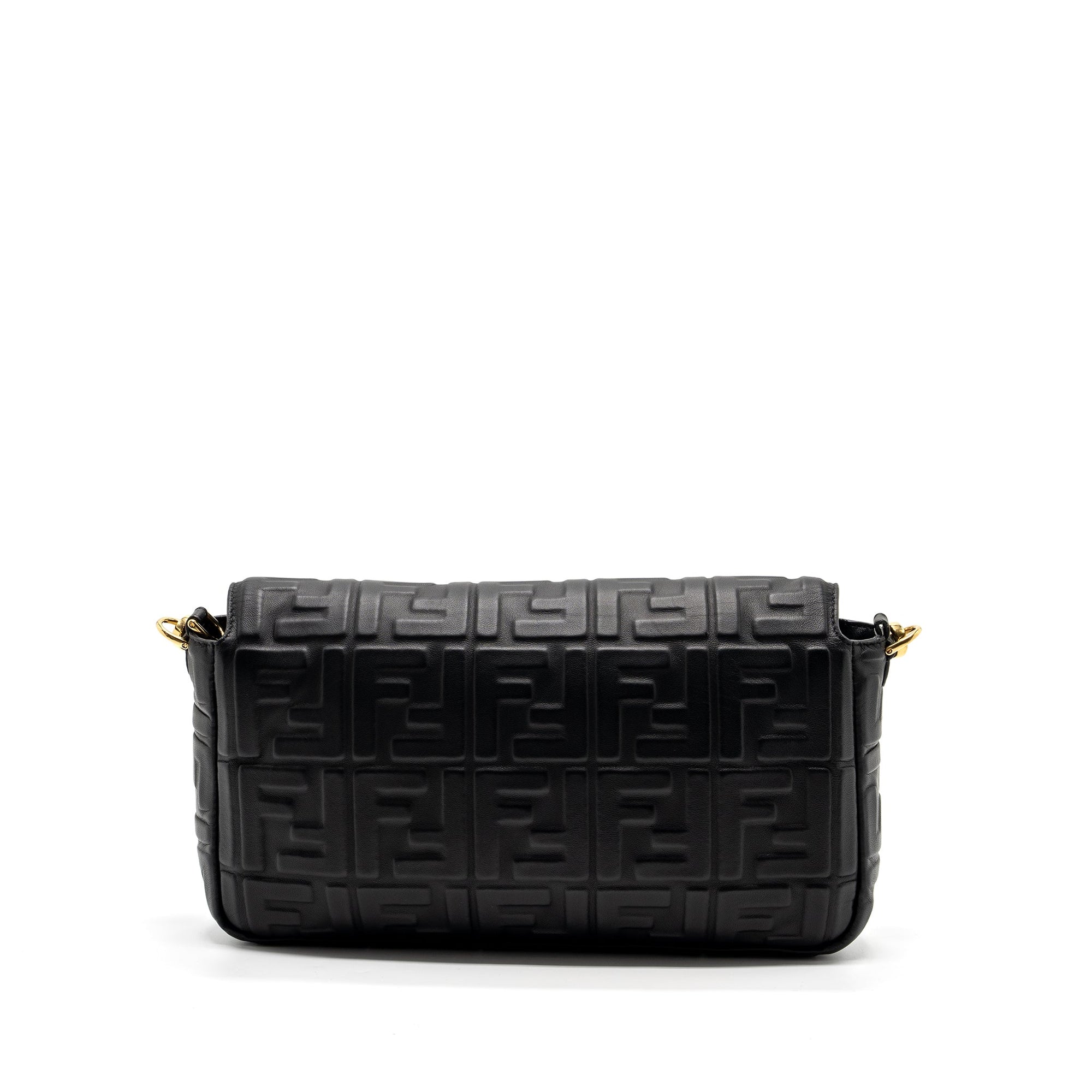 FNDI Large Baguette Bag Nappa Black GHW