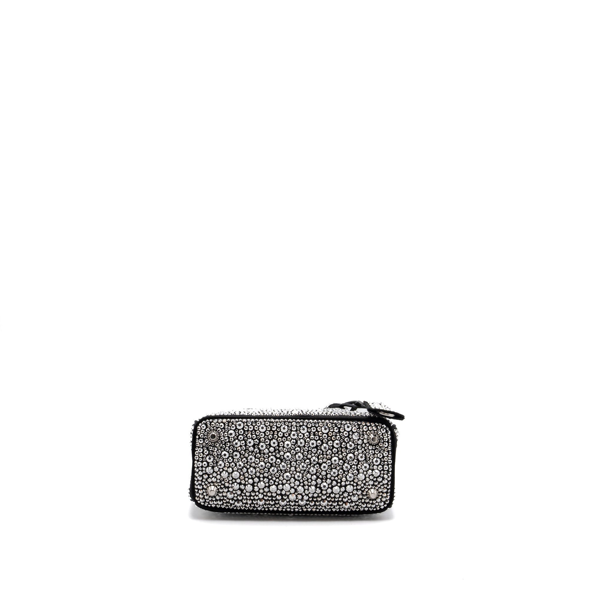 PRD Galleria Satin Mini Bag With Crystal Black SHW