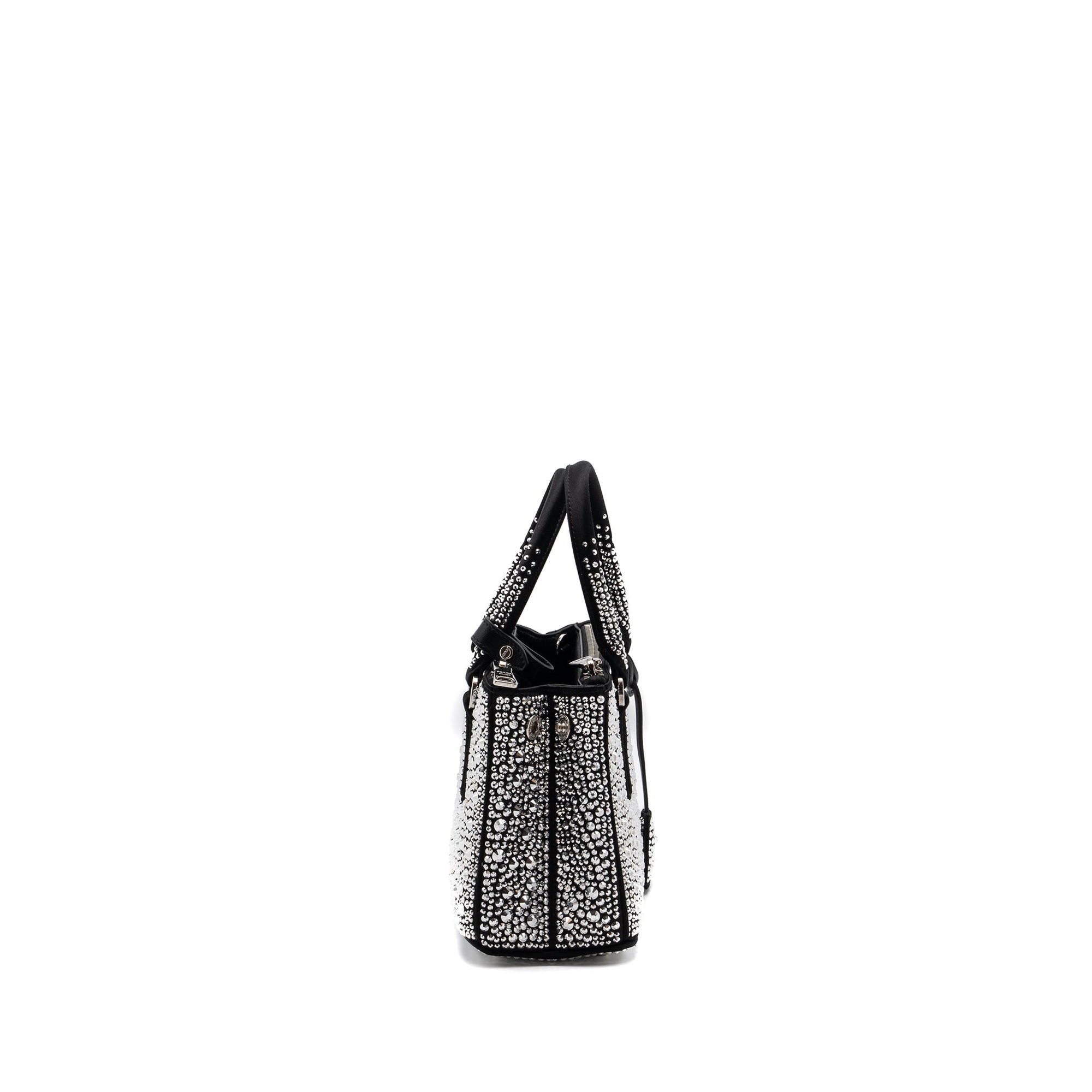 PRD Galleria Satin Mini Bag With Crystal Black SHW