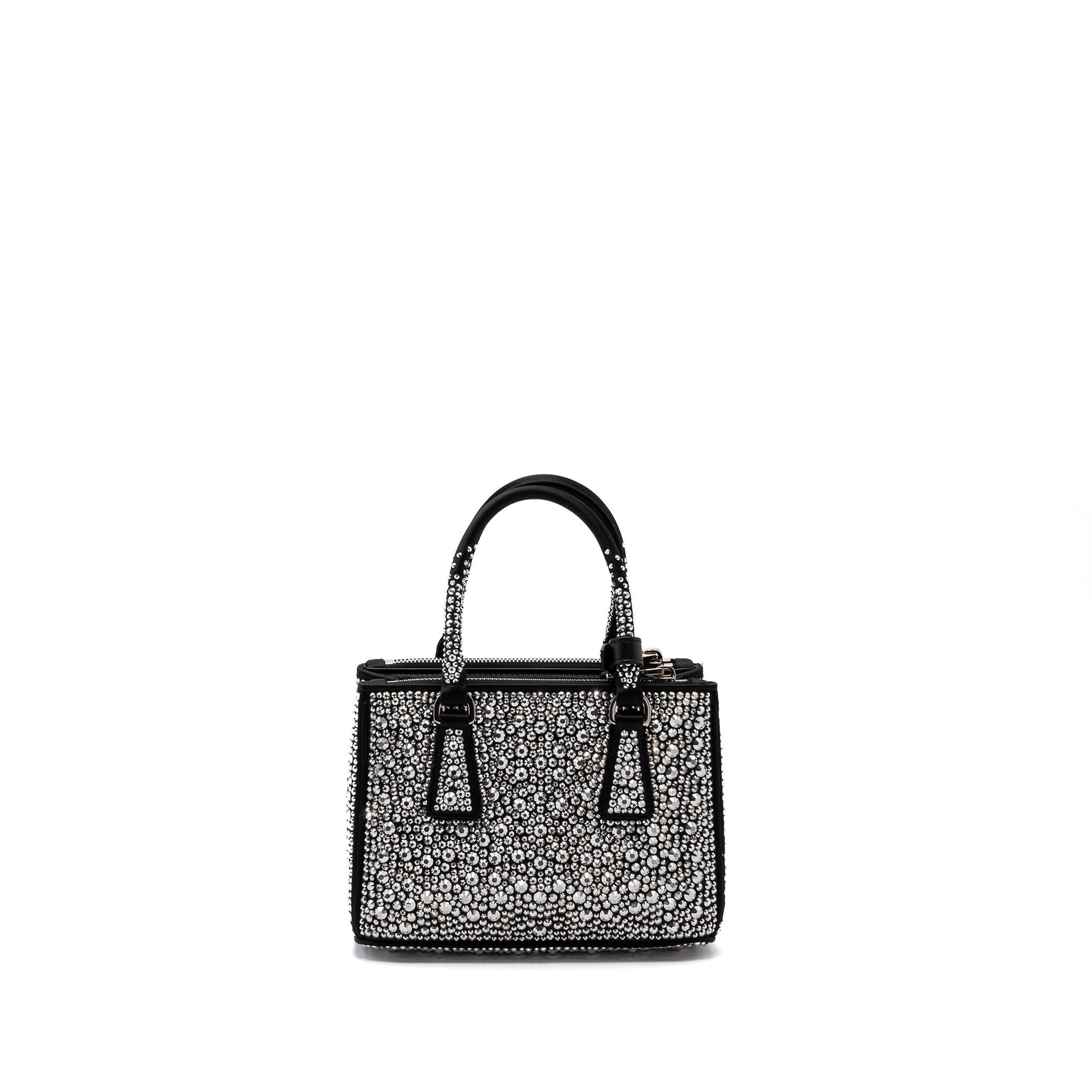 PRD Galleria Satin Mini Bag With Crystal Black SHW