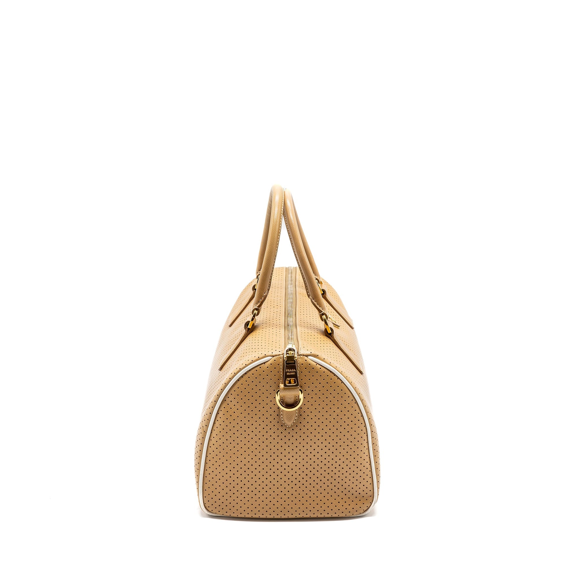 PRD Boston tote bag calfskin leather beige GHW