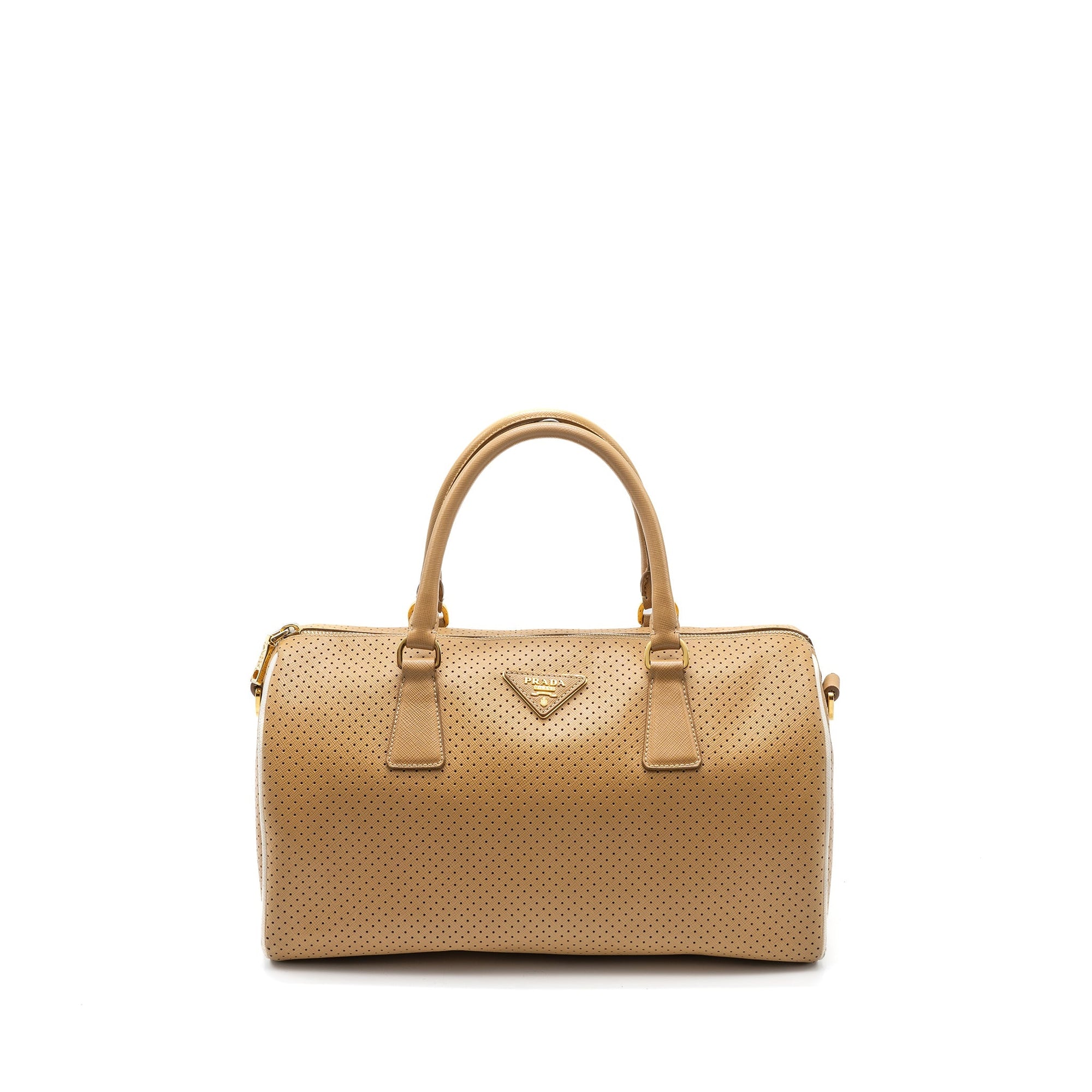 PRD Boston tote bag calfskin leather beige GHW