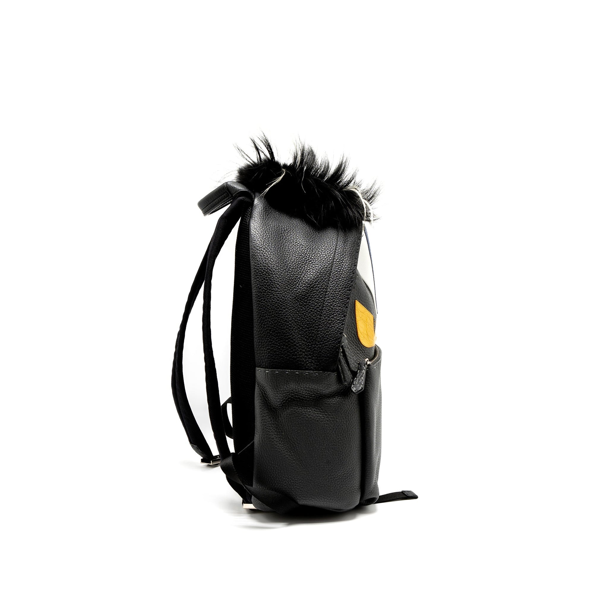 FNDI Large Backpack Calfskin/Fur/Crocodile Black/Multicolour SHW