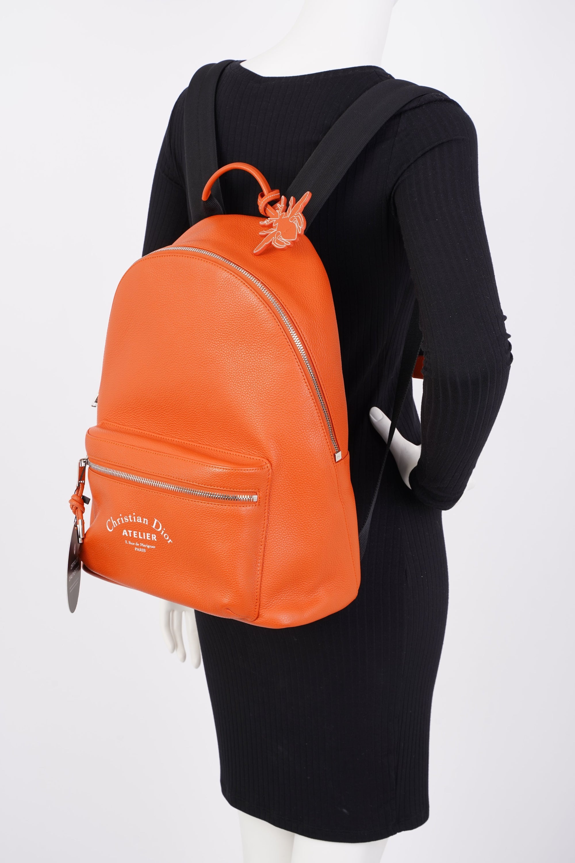 Christian D1OR Atelier Backpack Orange Leather