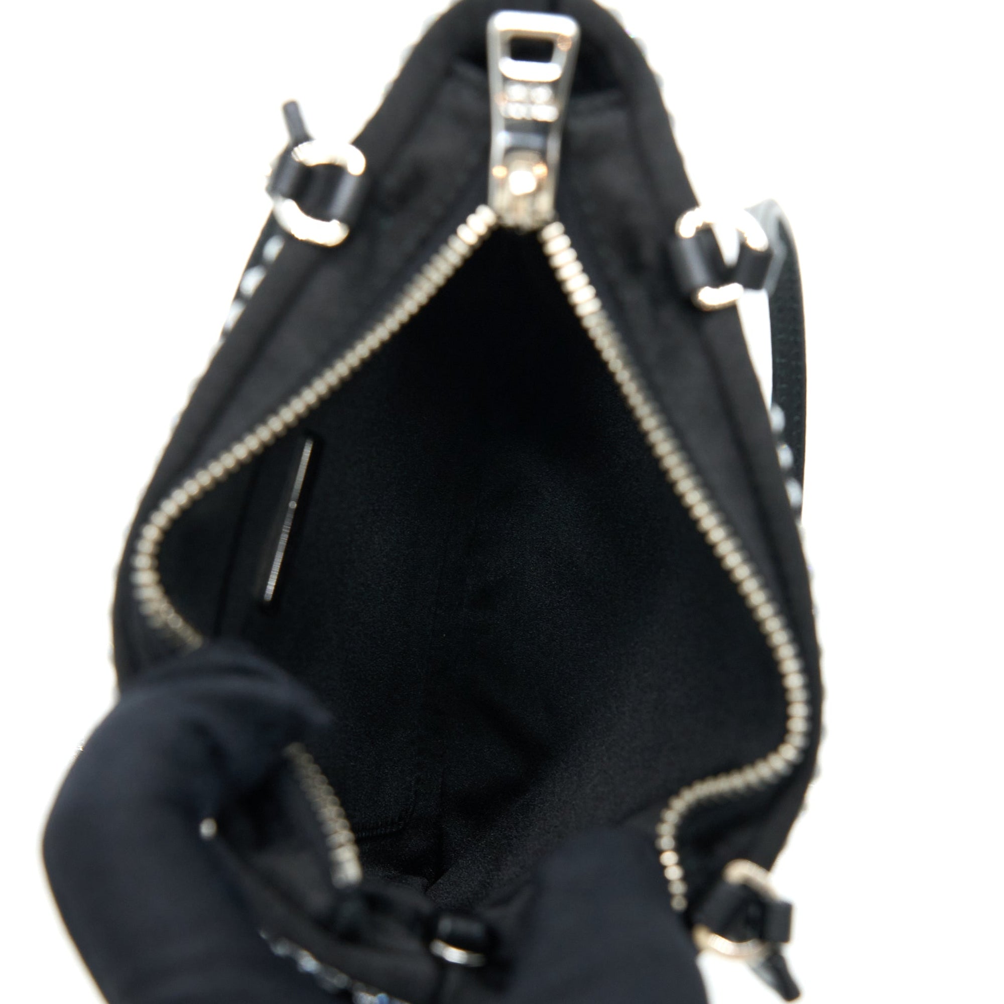 PRD Crystal Satin Handbag With Crystal Black SHW