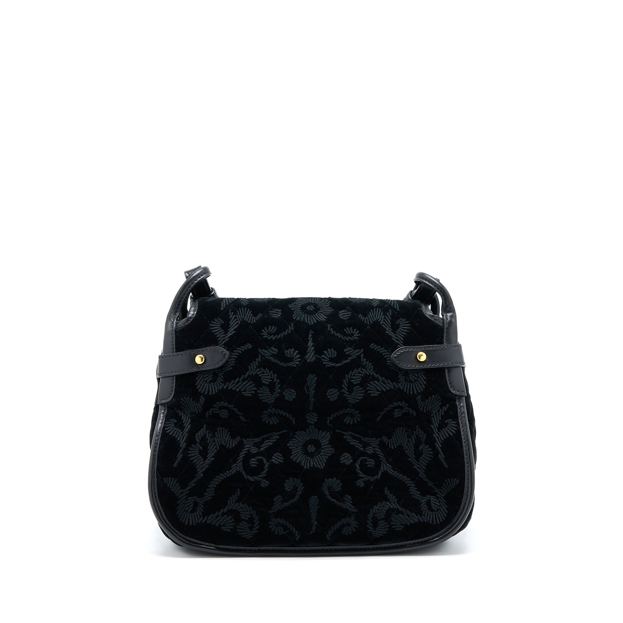 PRD Corsaire Hobo Bag Velvet/Leather Black GHW