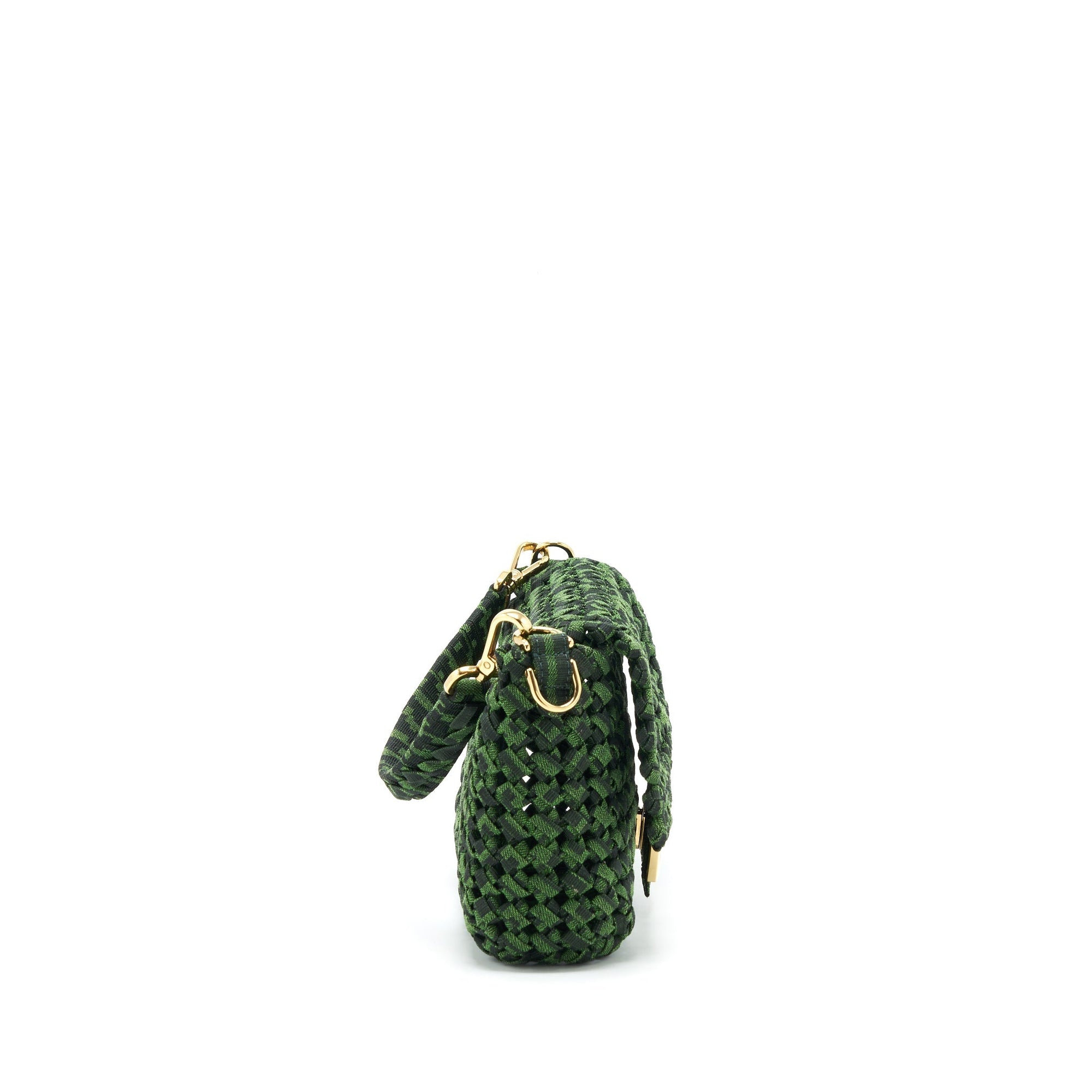 FNDI Baguette Limited edition Tweed Green GHW