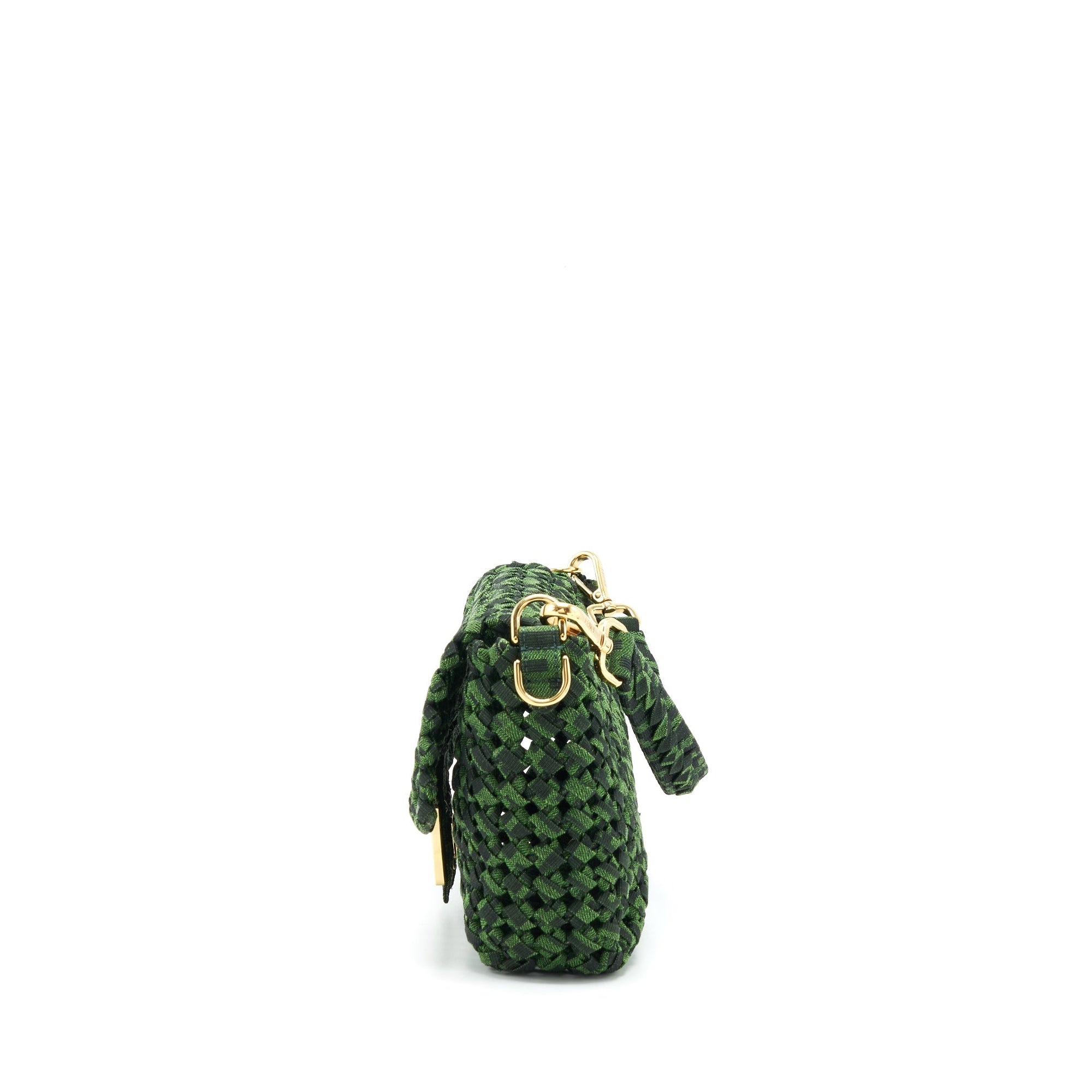 FNDI Baguette Limited edition Tweed Green GHW