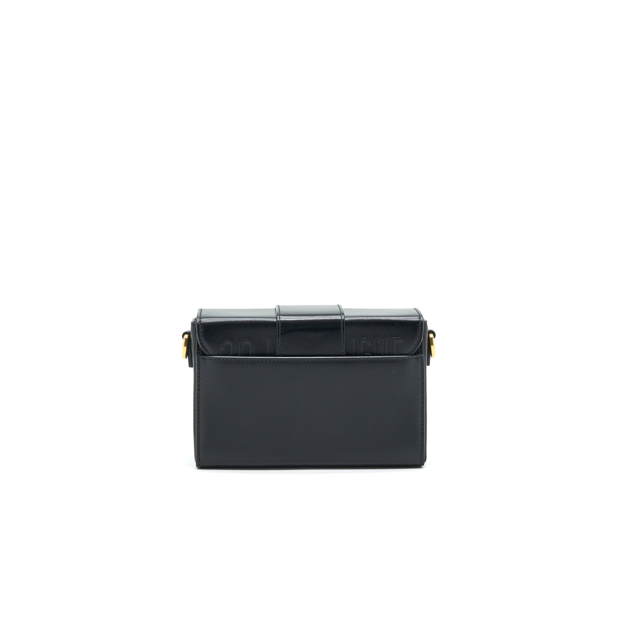 CHRISTIAN D1OR 30 MONTAIGNE SMALL BOX BAG LEATHER BLACK