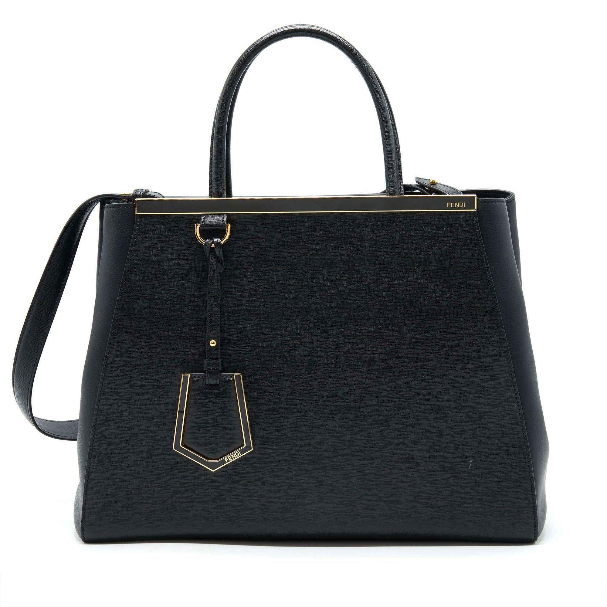 FNDI 2Jours Tote Bag Black GHW
