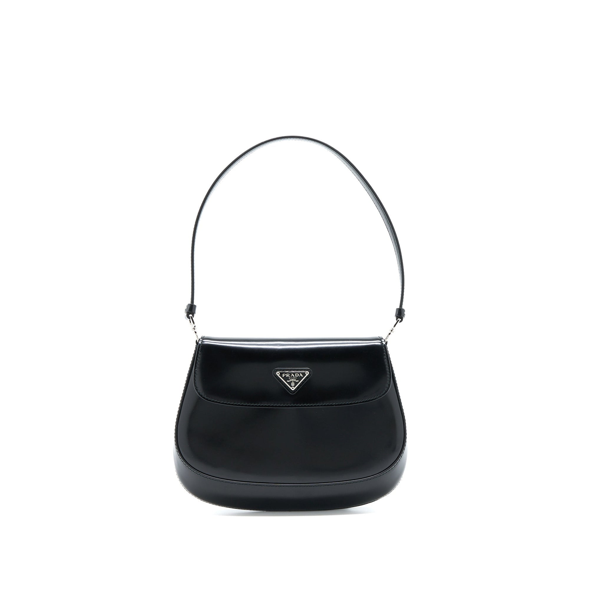 PRD Cleo Shoulder Bag Brushed Leather Black SHW