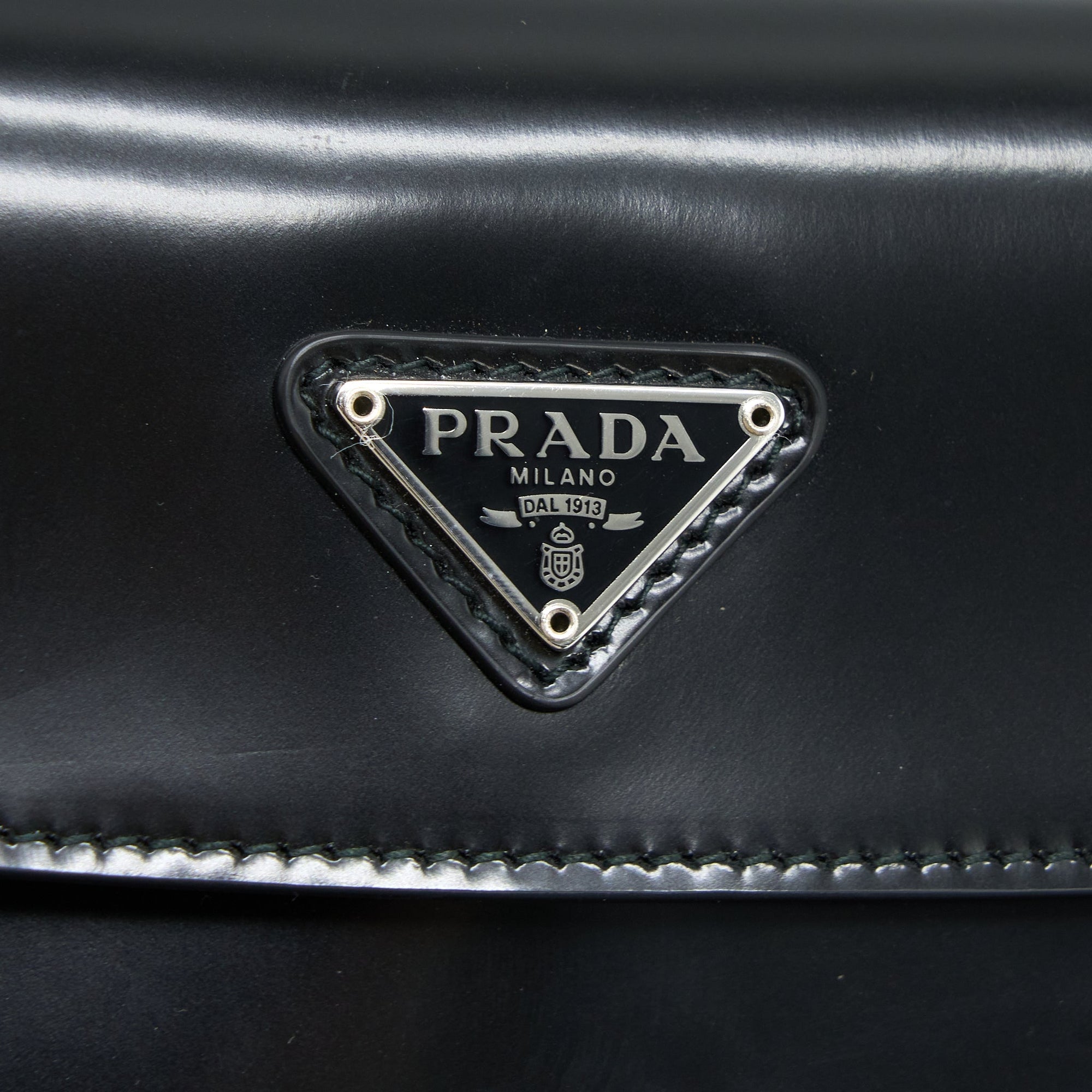 PRD Cleo Shoulder Bag Brushed Leather Black SHW