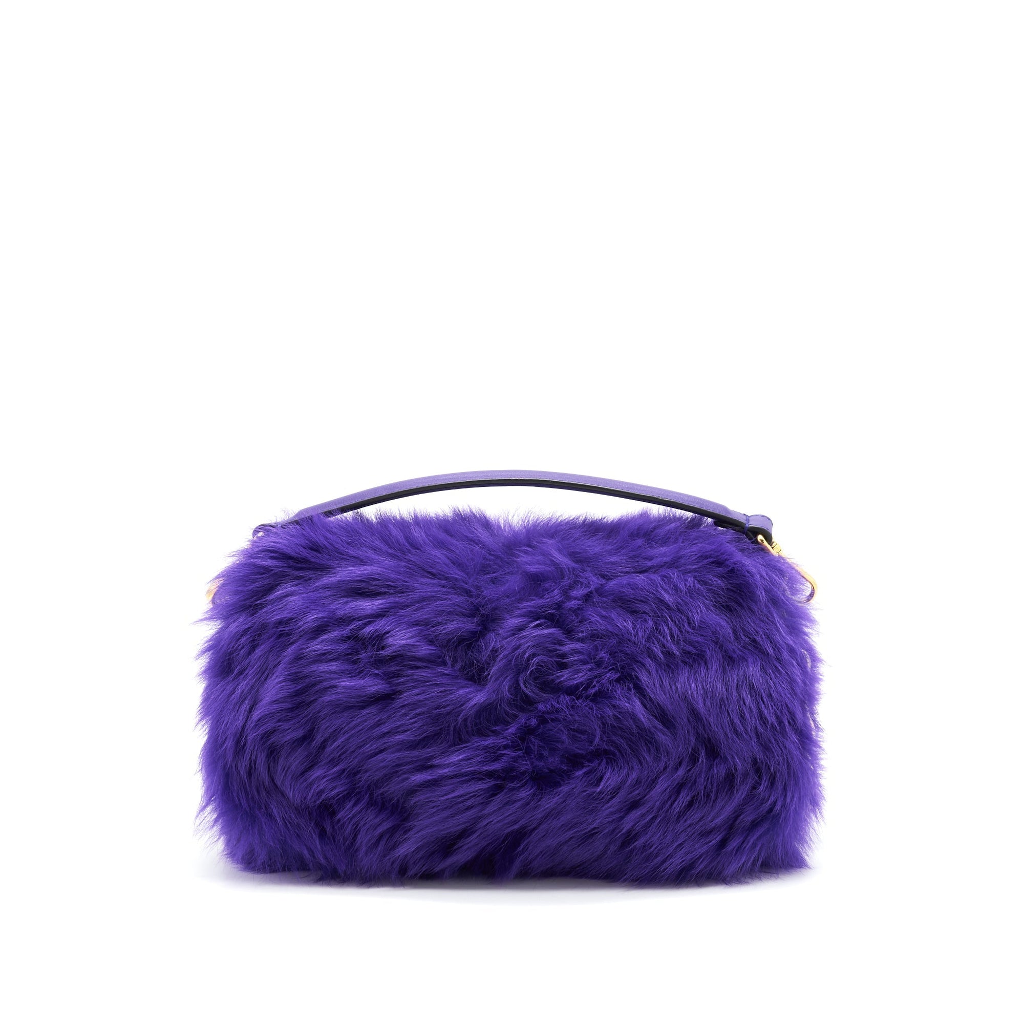 FNDI Baguette Fur Handbag Purple