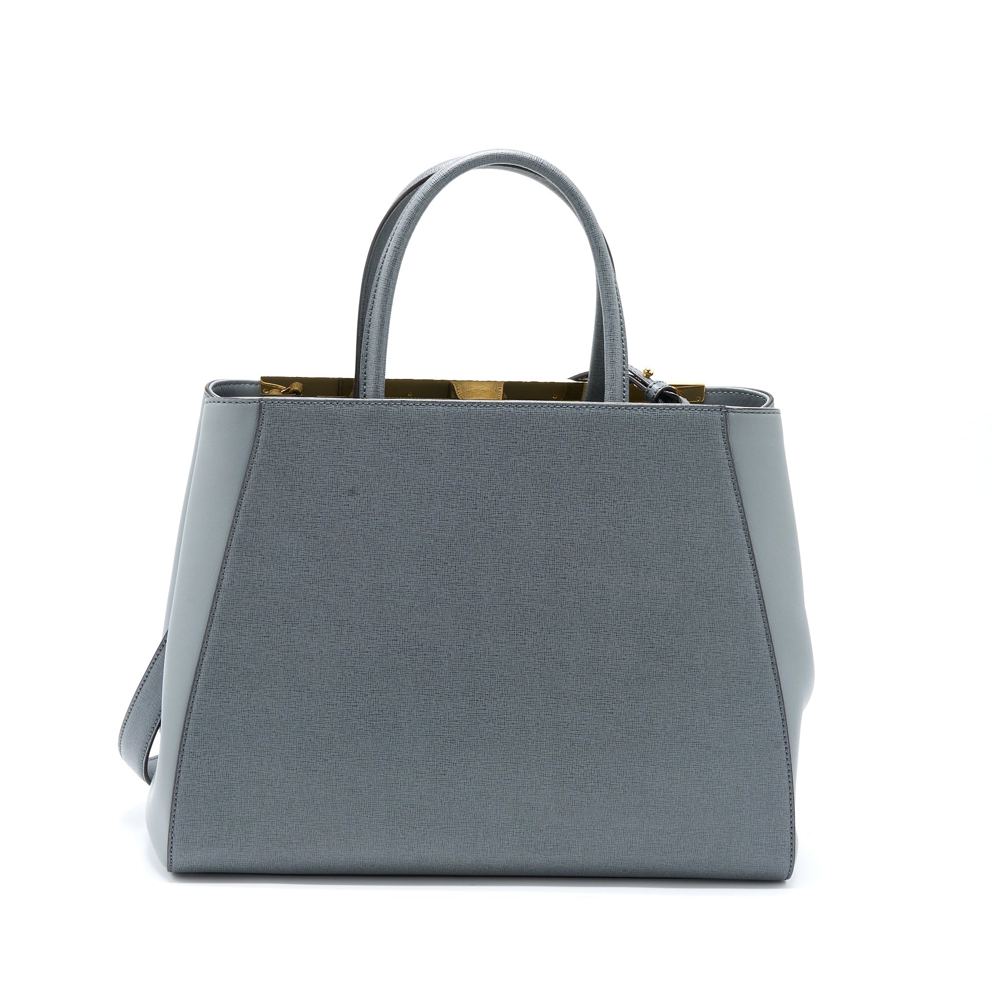 FNDI 2 Jours Large Bag Leather Grey GHW