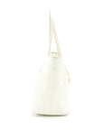 Christian D1OR Canvas and Leather Tote Bag in Creamy White