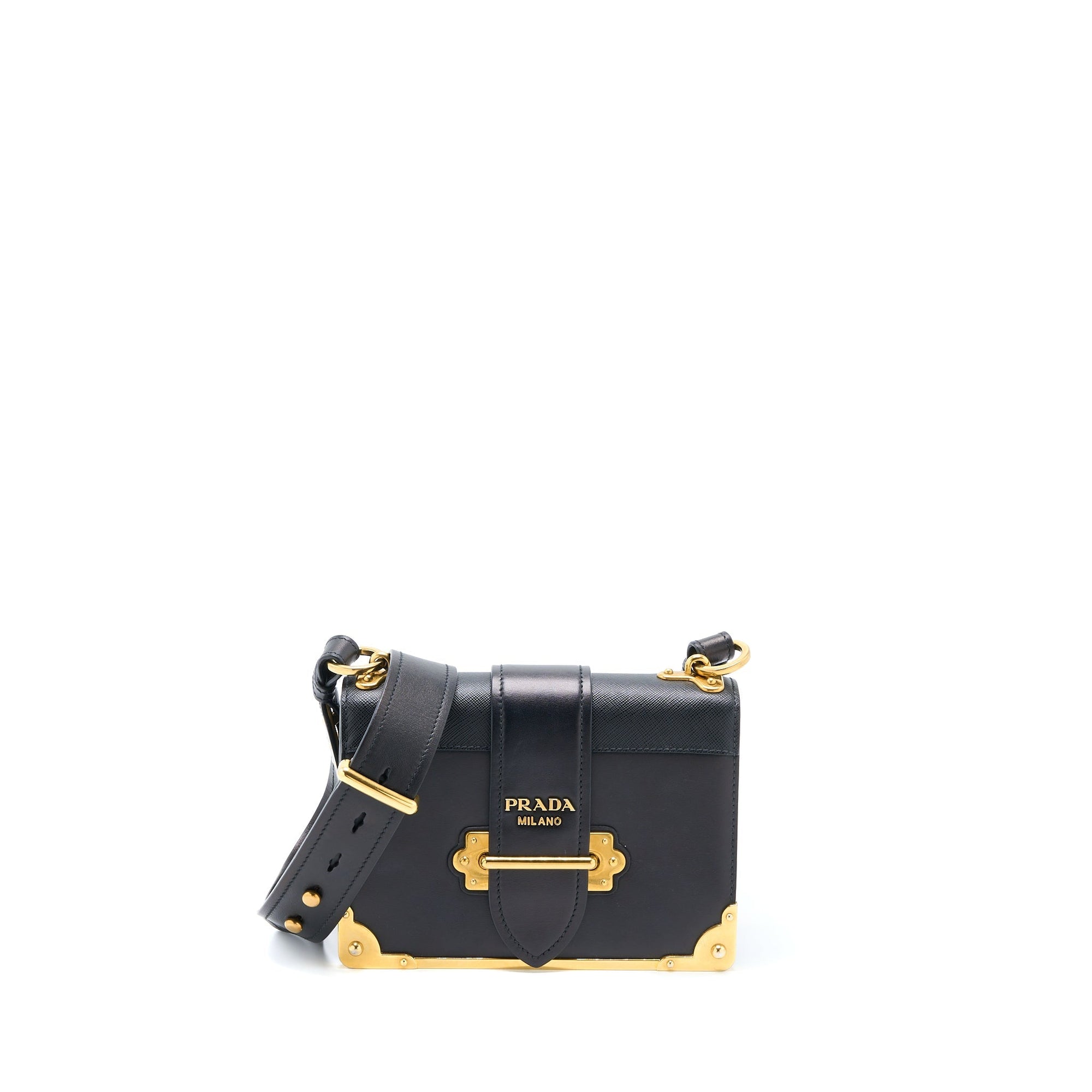 PRD Cahier Crossbody Bag Leather Black GHW