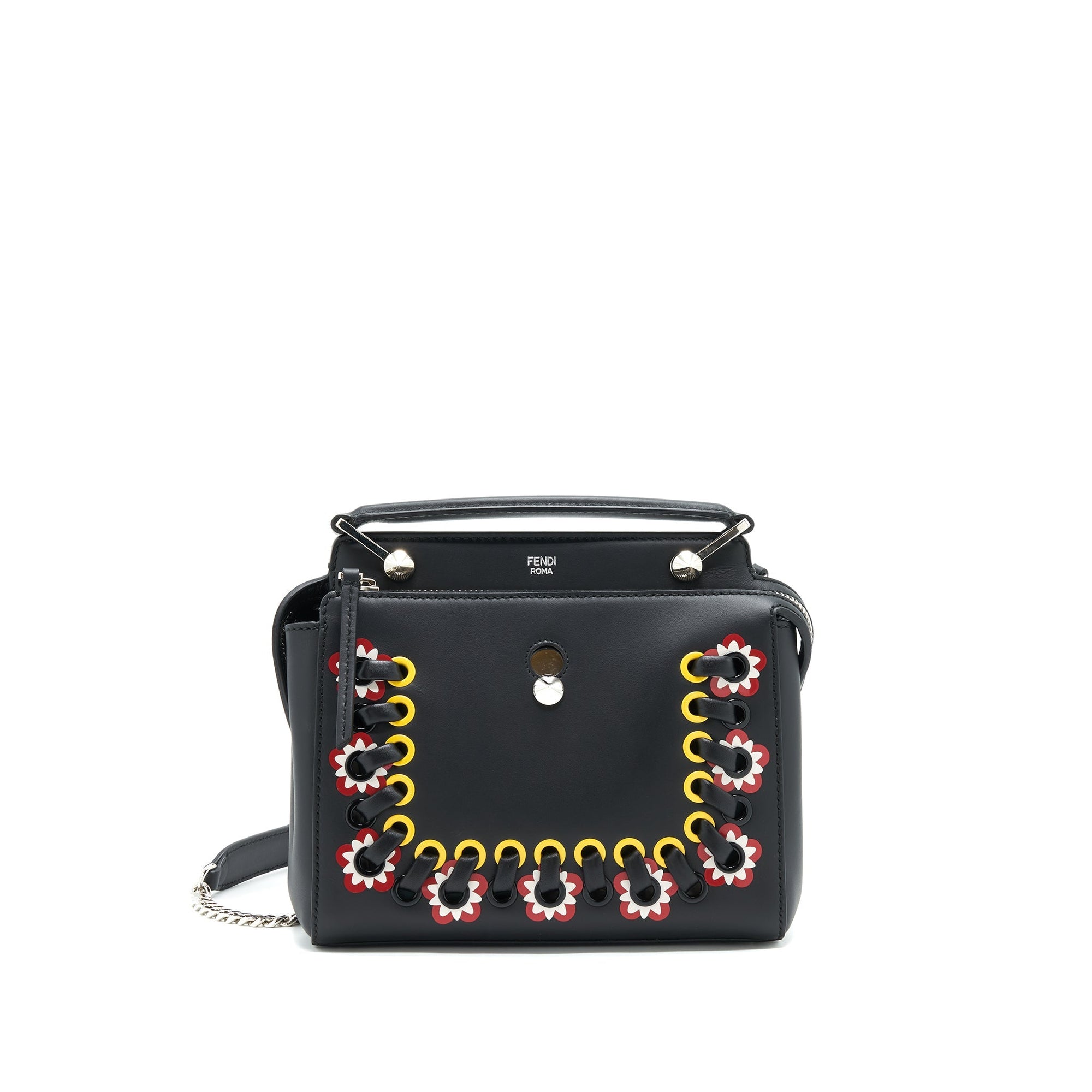 FNDI Dotcom Shoulder Bag Black with Stitch Details