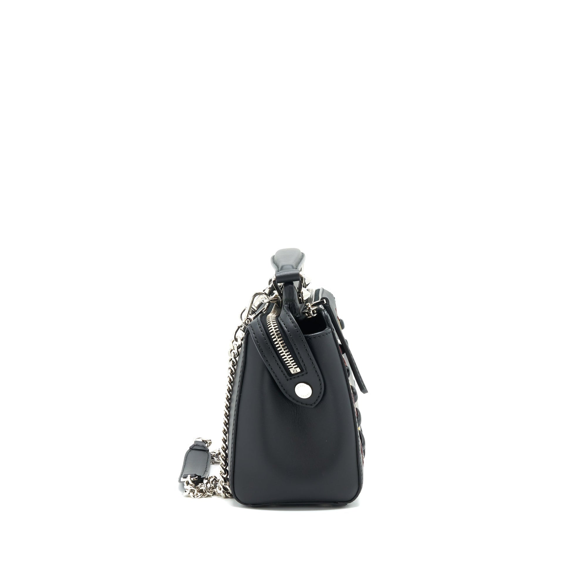 FNDI Dotcom Shoulder Bag Black with Stitch Details