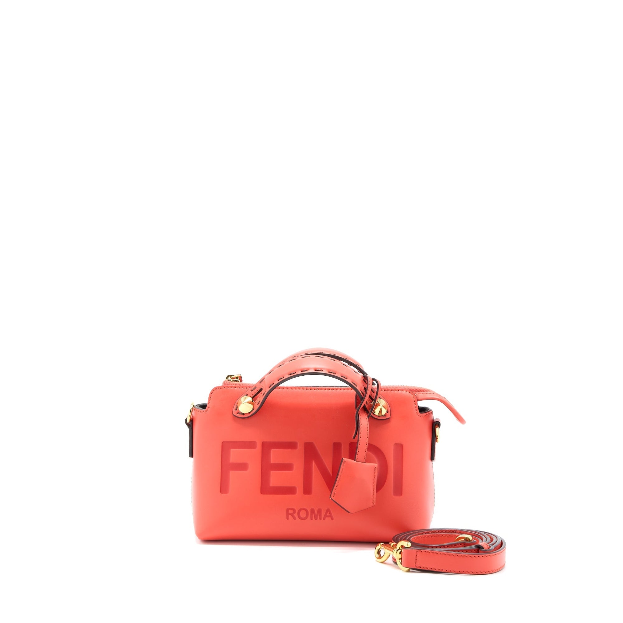 FNDI By The Way Mini Calfskin Red/Orange GHW