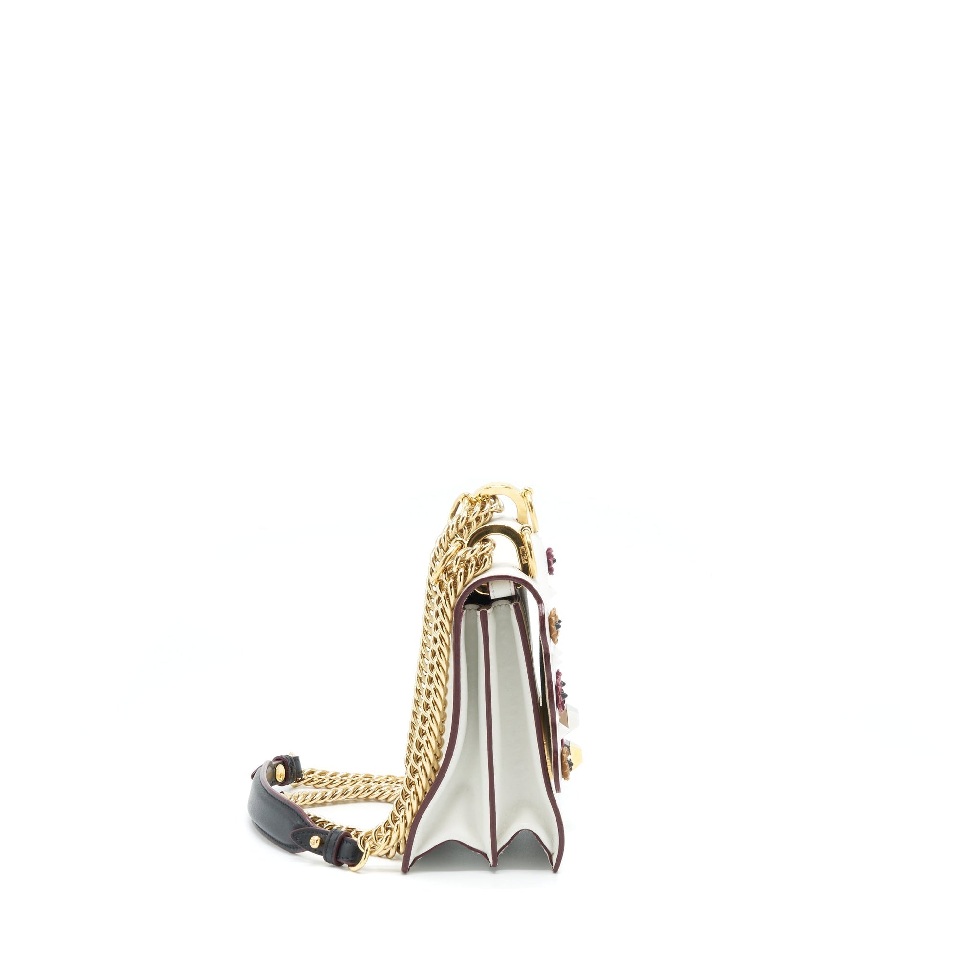 FNDI Kan I Bag White/Multicolour Gold And Silver Hardware
