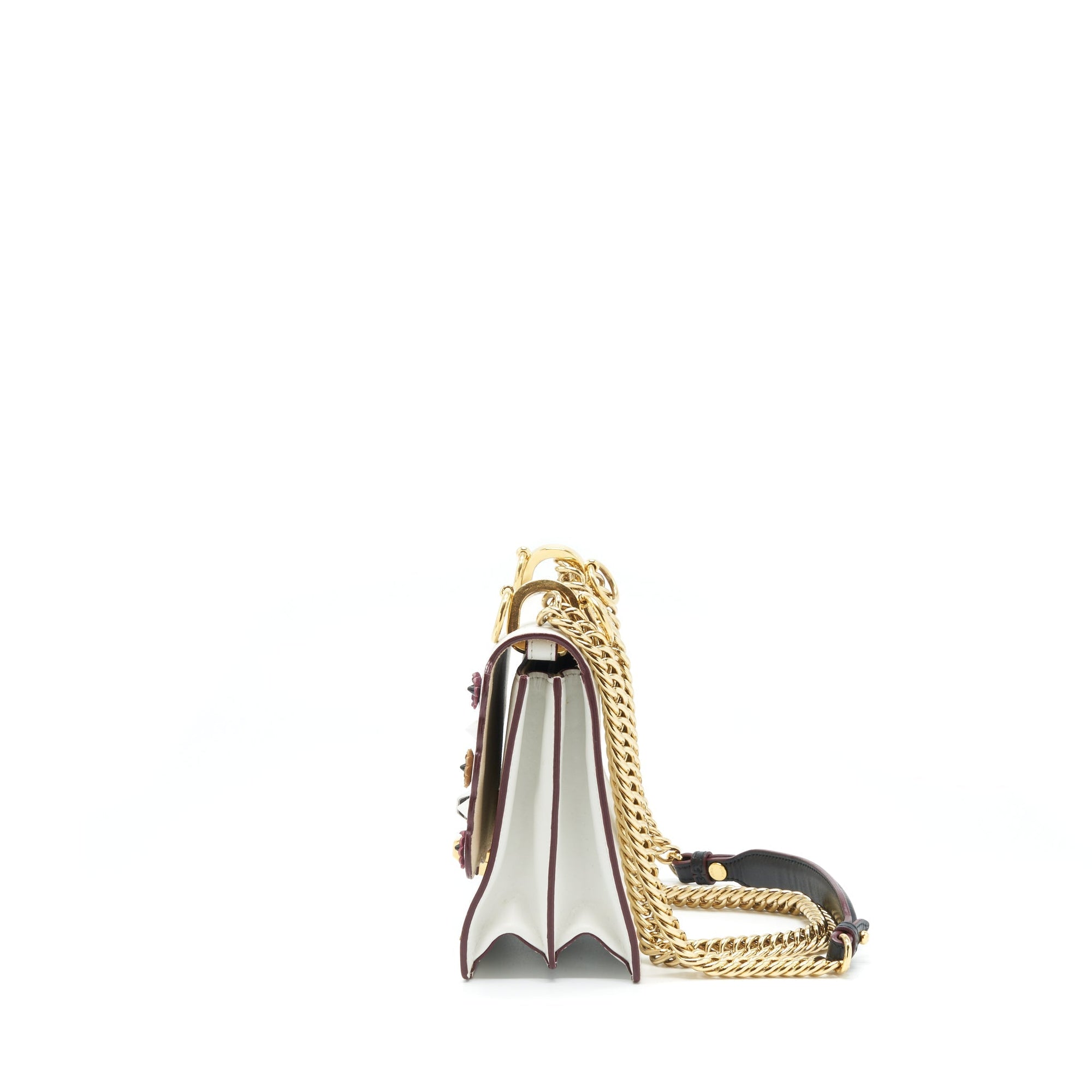 FNDI Kan I Bag White/Multicolour Gold And Silver Hardware