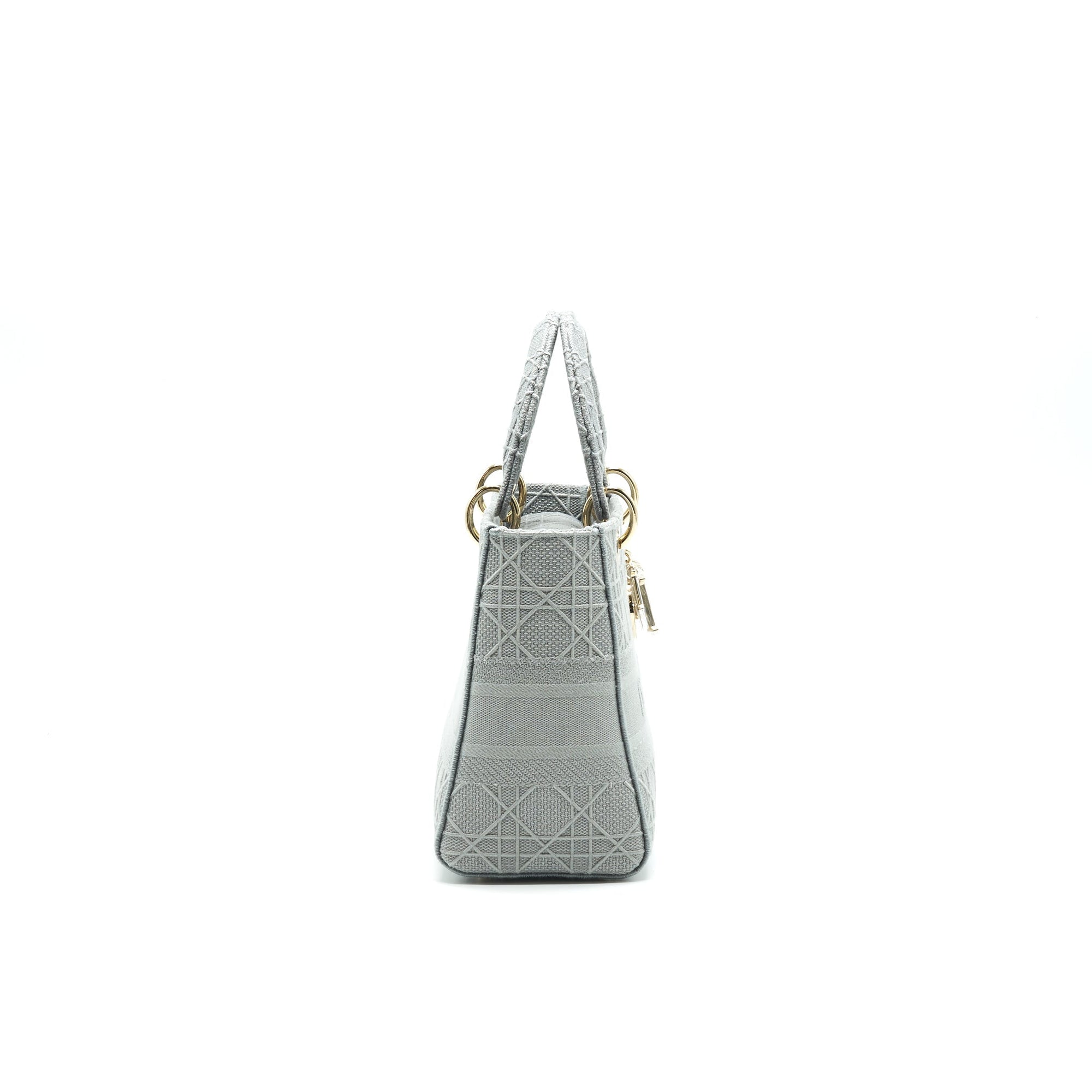 Christian D1OR Cannage Canvas Medium Lady D1OR Grey