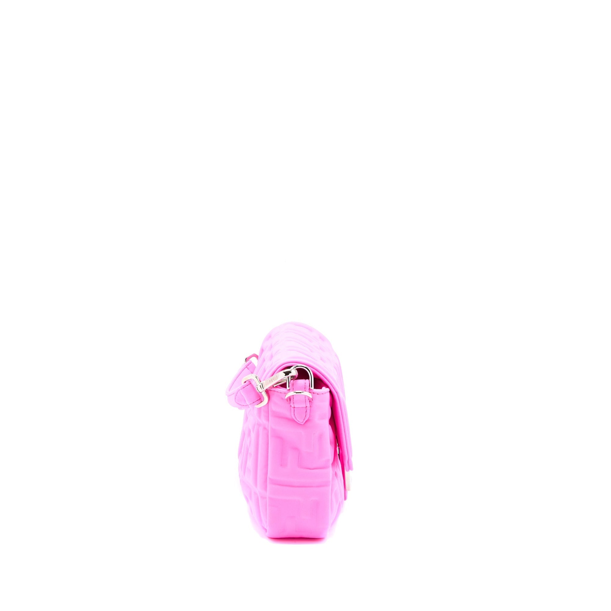 FNDI Baguette Bag Lycra FF Embossed Bright Pink SHW